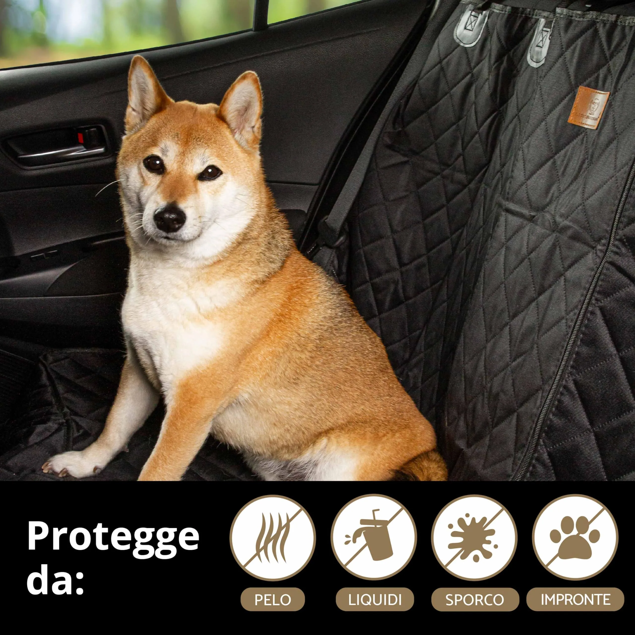 AMZPET Coprisedile Auto per Cani, Impermeabile, Antiscivolo e Antigraffio, 56 x 45 x 122 cm - immagine 7