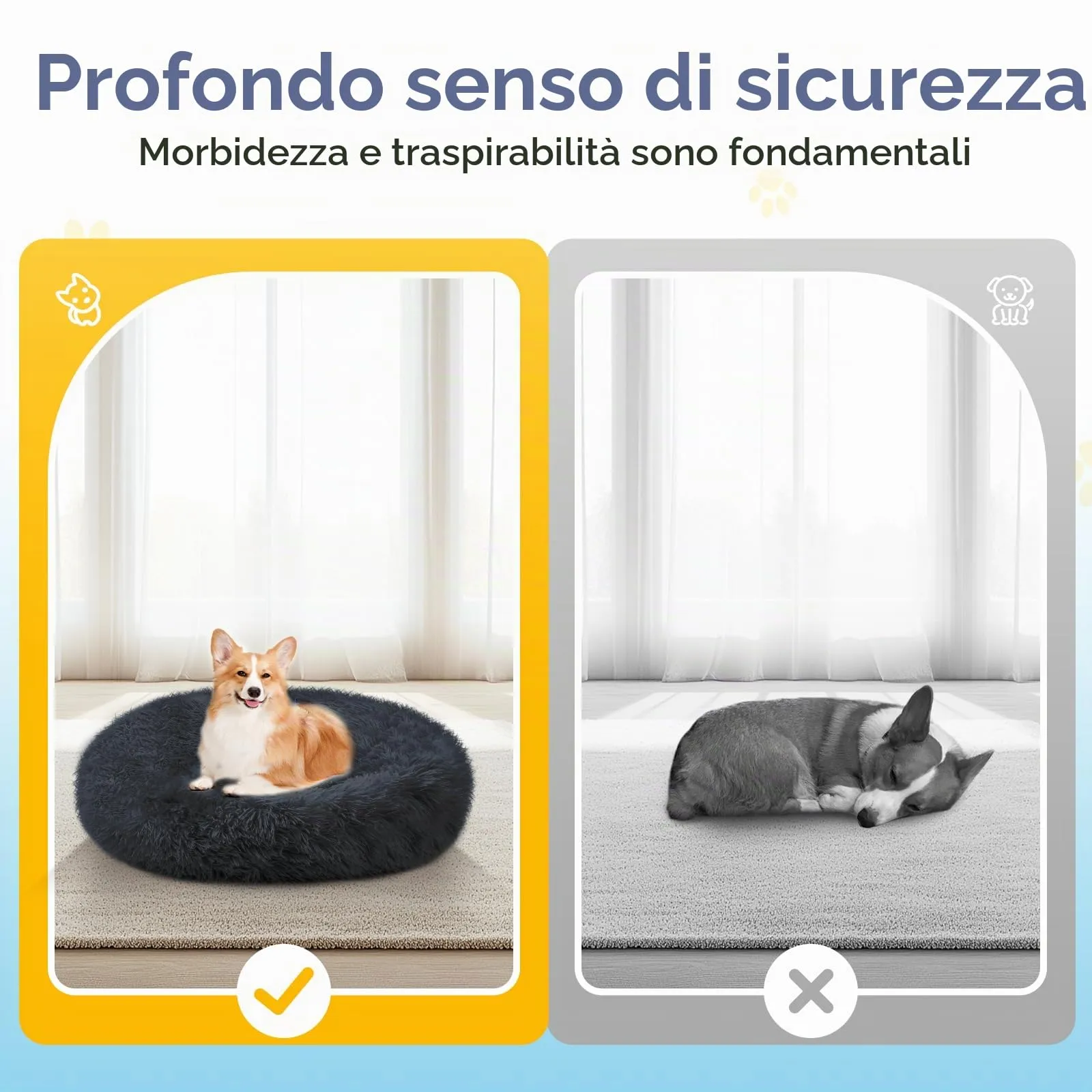 LUOJINYI Cuccia morbida per cani e gatti, rotonda, lavabile, fondo antiscivolo, 50 cm, Blu Navy - immagine 4