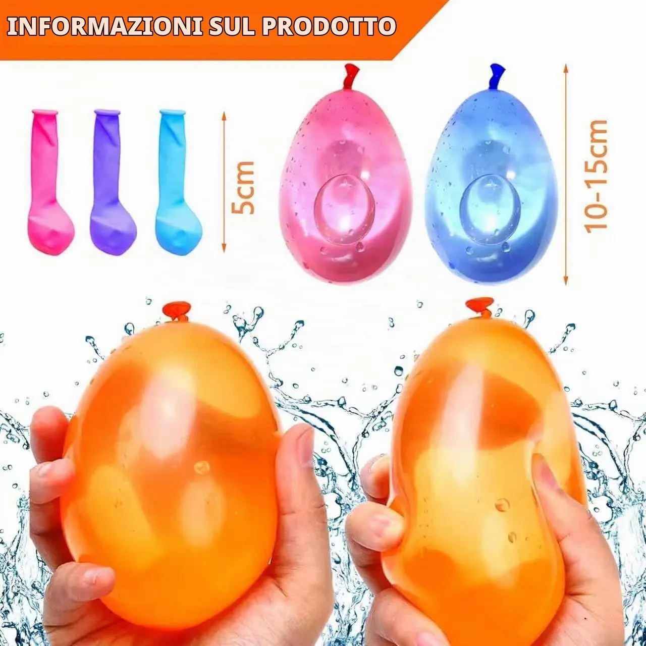 NFJIJL 666 Gavettoni Acqua Autosigillanti con 6 Ugelli di Riempimento - immagine 2