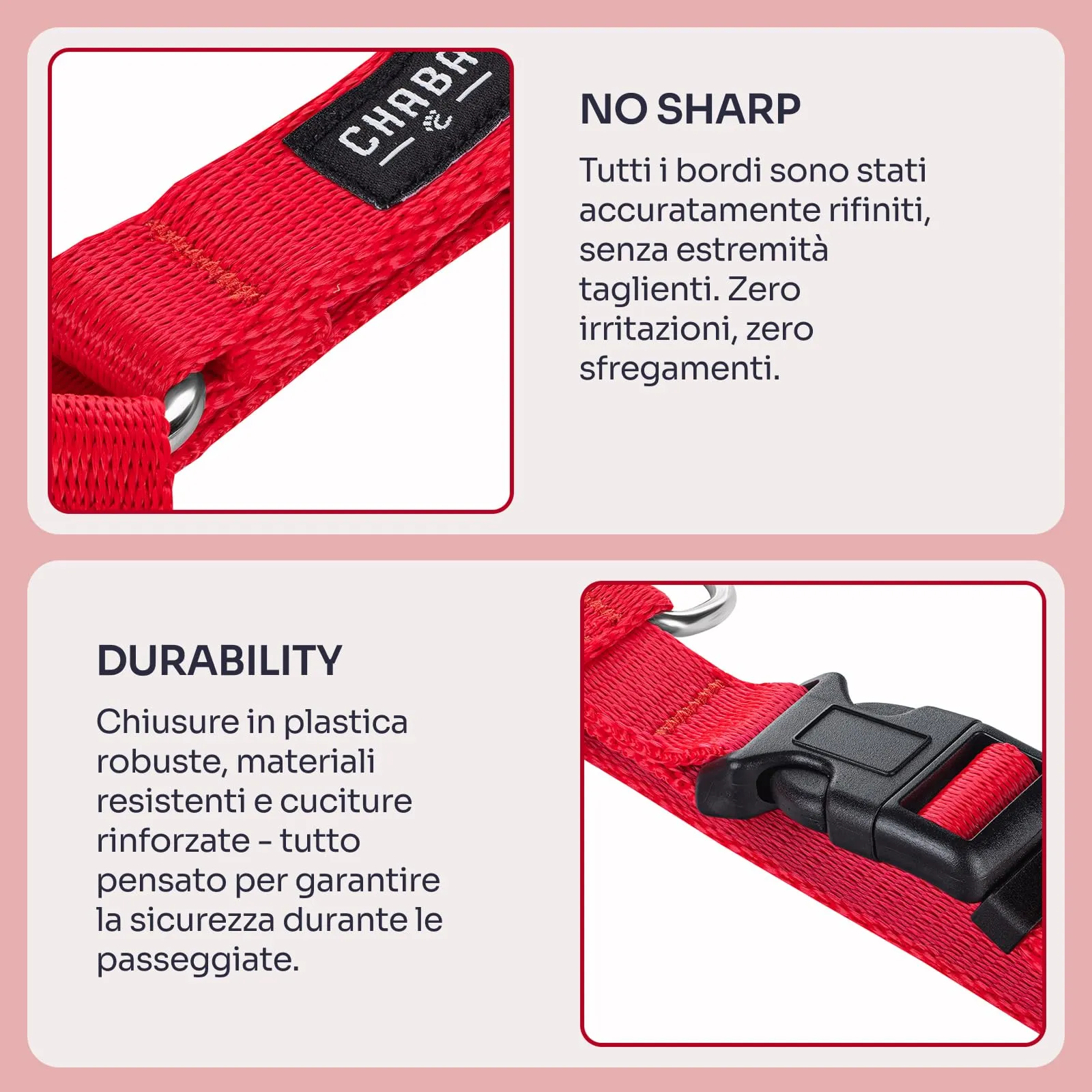 Chaba Guard Pettorina per Cani Taglia Piccola, Rosso - S - immagine 6