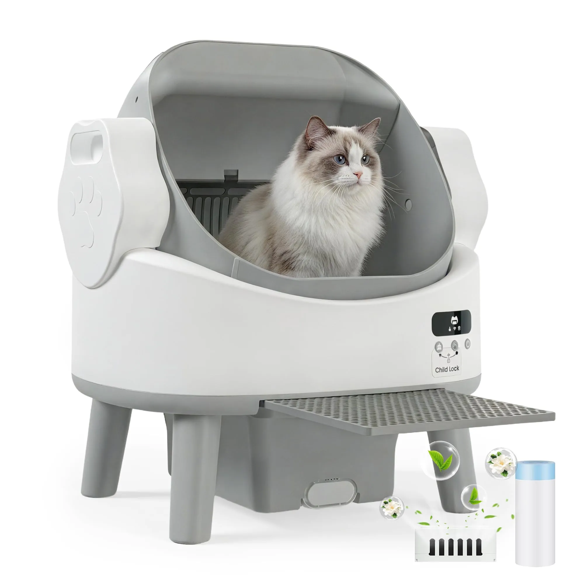 JUMMICO Lettiera Gatto Autopulente Elettrica Anti-Schiacciamento, fino a 10kg, senza App e Wifi - immagine 1