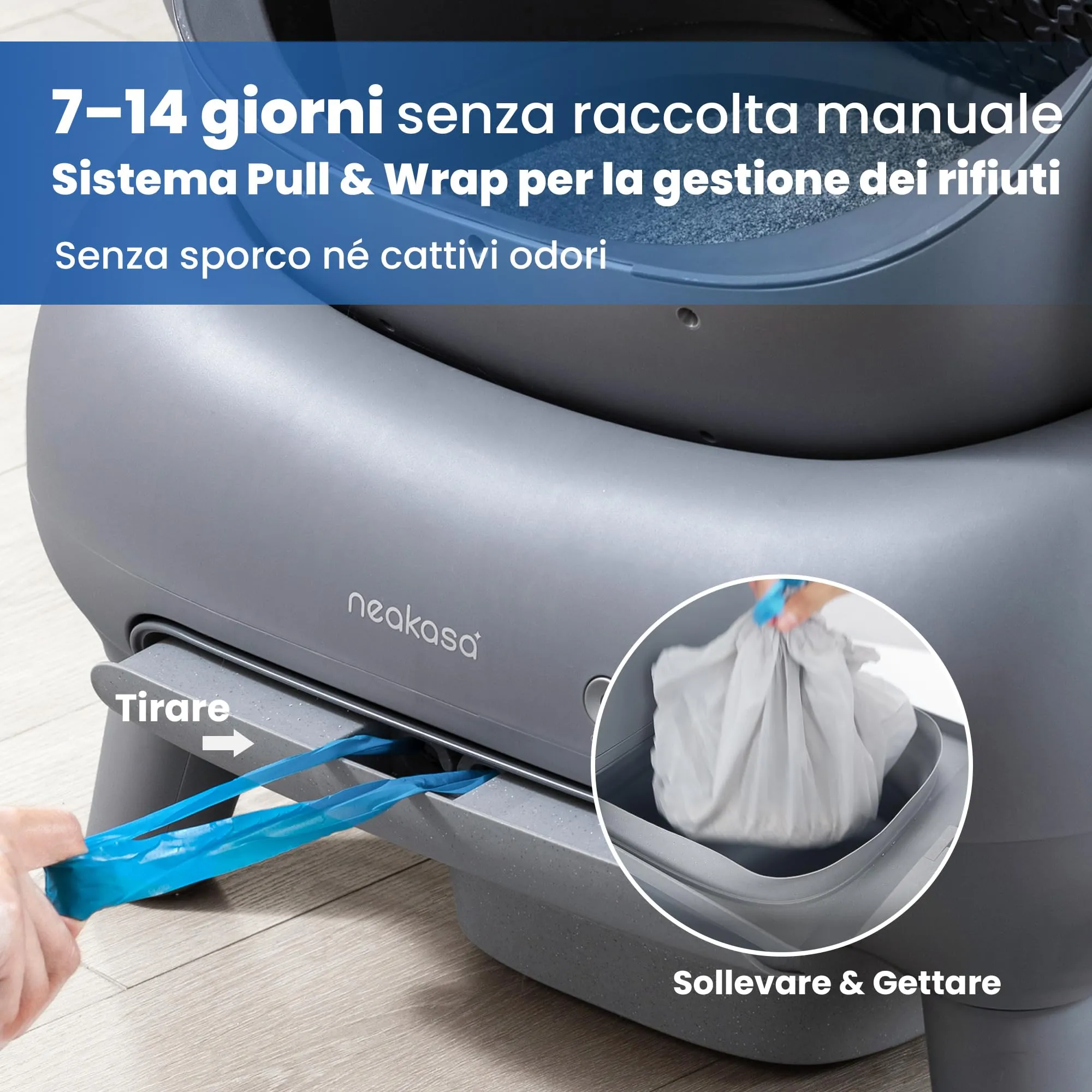Neakasa M1 Lettiera Gatto Autopulente Aperta XXL con Controllo App, Sacchetti e Tappeto - immagine 6