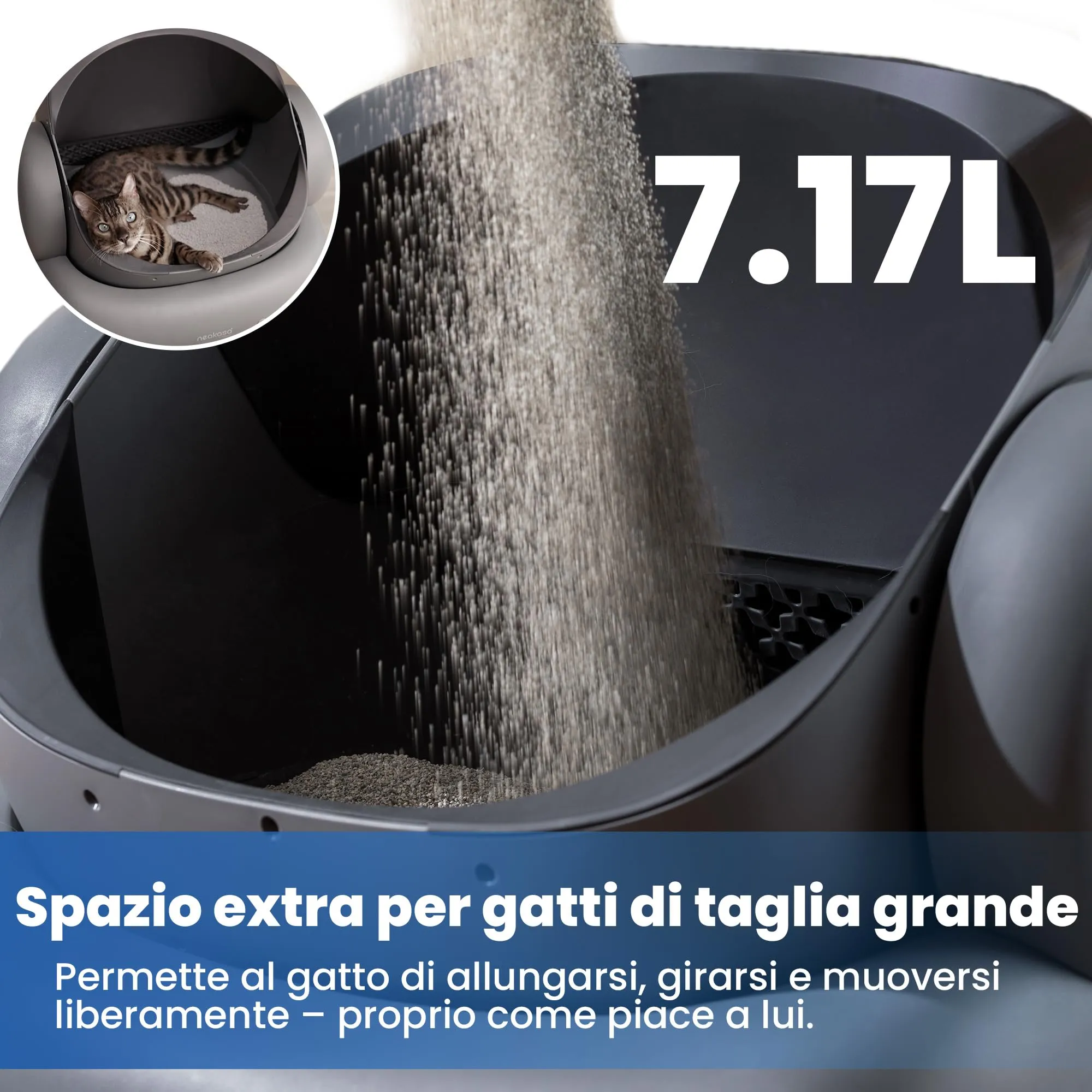 Neakasa M1 Lettiera Gatto Autopulente Aperta XXL con Controllo App, Sacchetti e Tappeto - immagine 7