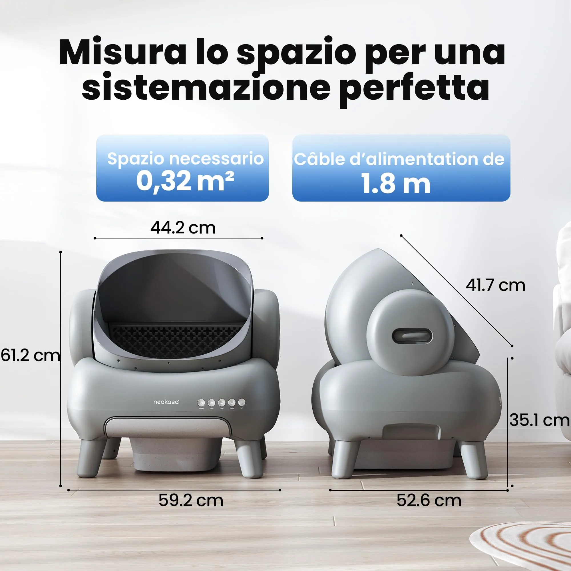Neakasa M1 Lettiera Gatto Autopulente Aperta XXL con Controllo App, Sacchetti e Tappeto - immagine 9