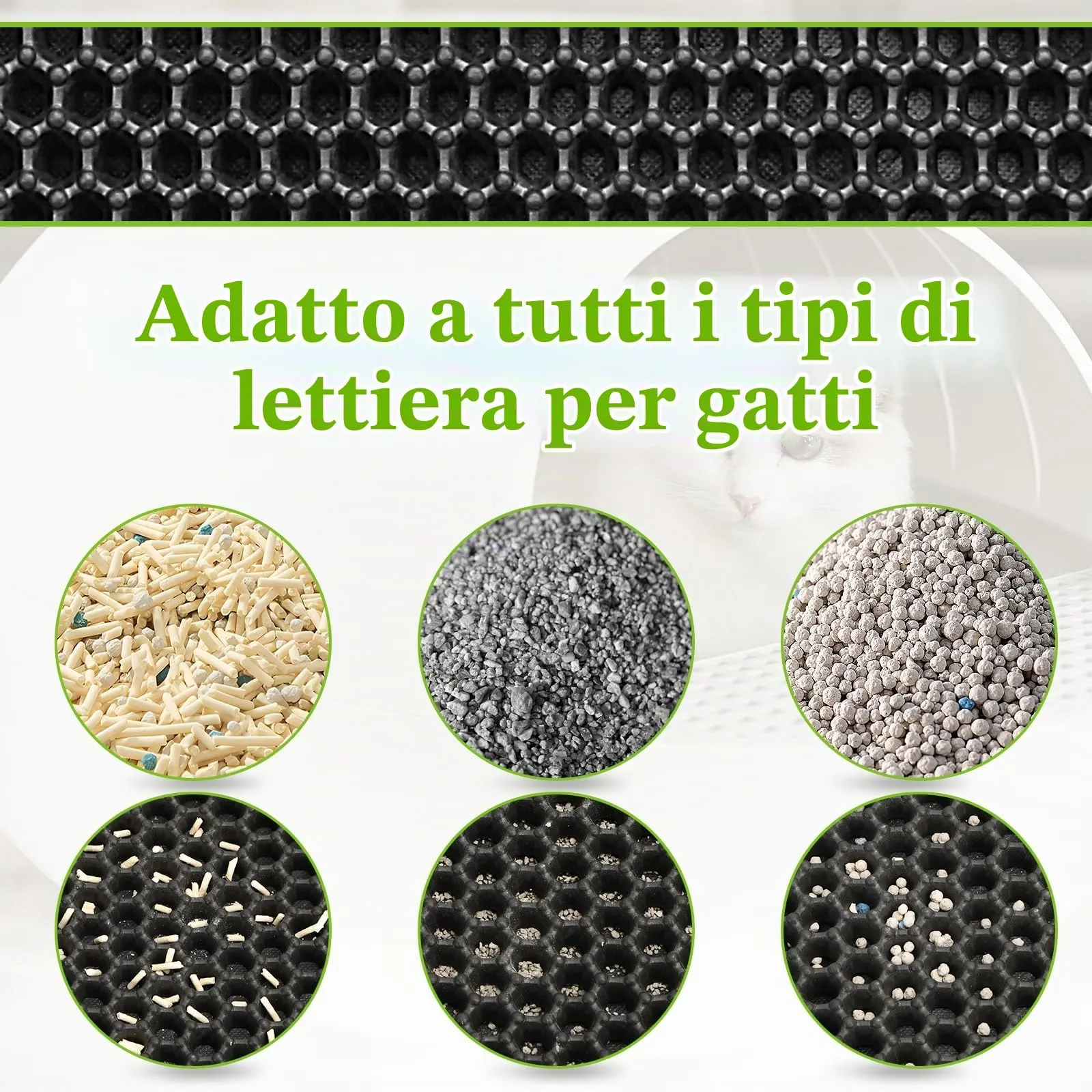 MOSUO Tappetino Lettiera Gatto Impermeabile, 75 x 55 cm, Nero - immagine 4