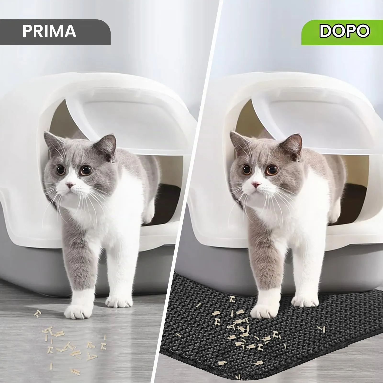 MOSUO Tappetino Lettiera Gatto Impermeabile, 75 x 55 cm, Nero - immagine 6