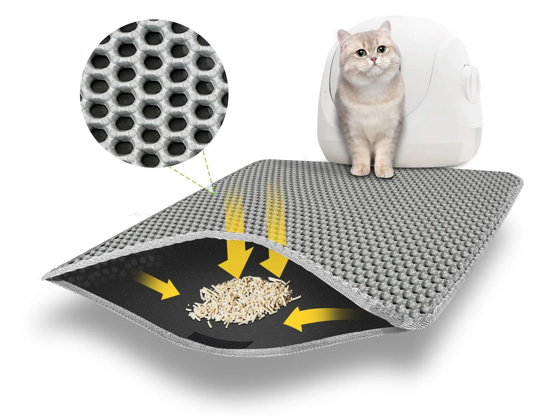MOSUO Tappetino Lettiera Gatto Impermeabile 75 x 55 cm - immagine 1