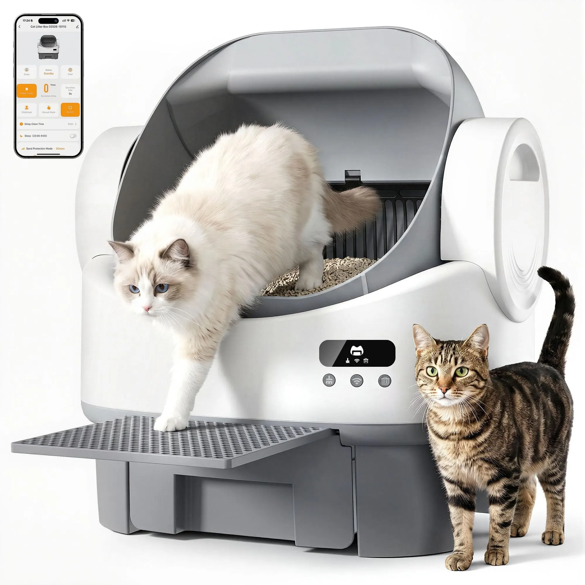JUMMICO Lettiera per Gatti Autopulente Automatica, Controllo App, 6 Sensori di Sicurezza, Cassetto Rifiuti 12L, Design Aperto XXL - immagine 1