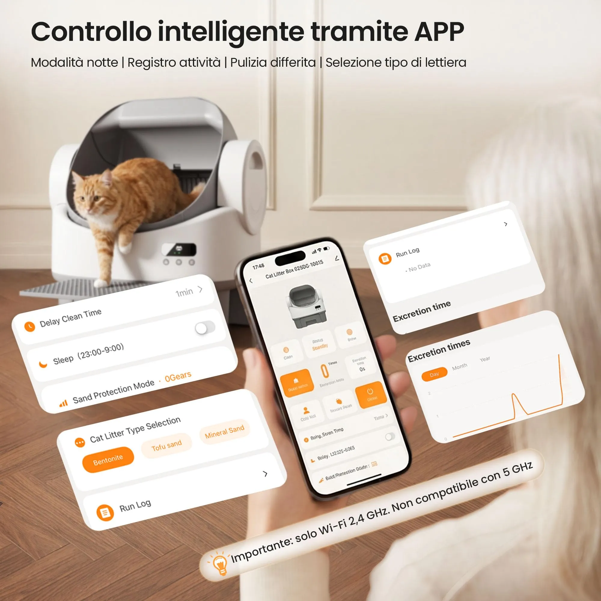 JUMMICO Lettiera per Gatti Autopulente Automatica, Controllo App, 6 Sensori di Sicurezza, Cassetto Rifiuti 12L, Design Aperto XXL - immagine 3