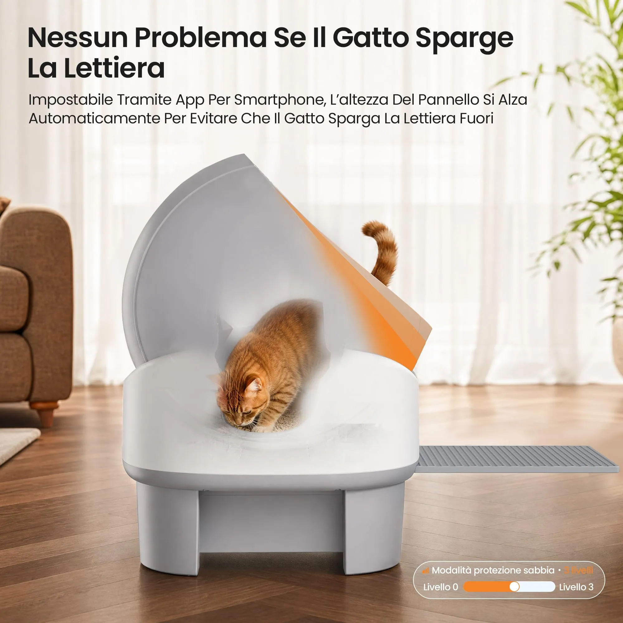 JUMMICO Lettiera per Gatti Autopulente Automatica, Controllo App, 6 Sensori di Sicurezza, Cassetto Rifiuti 12L, Design Aperto XXL - immagine 7