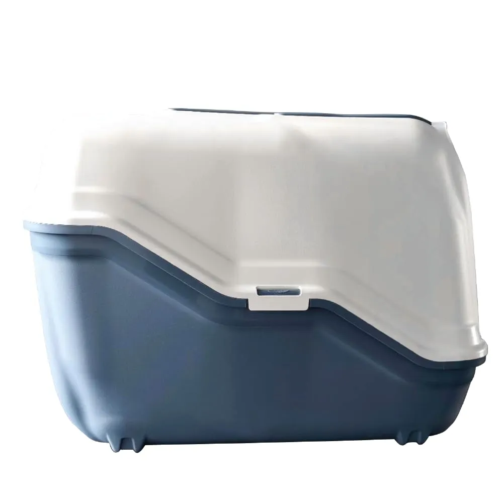 BPS Buena Pet Shop Lettiera Gatto Chiusa con Tappetino e 2 Ciotole, 54x39x40 cm - immagine 3