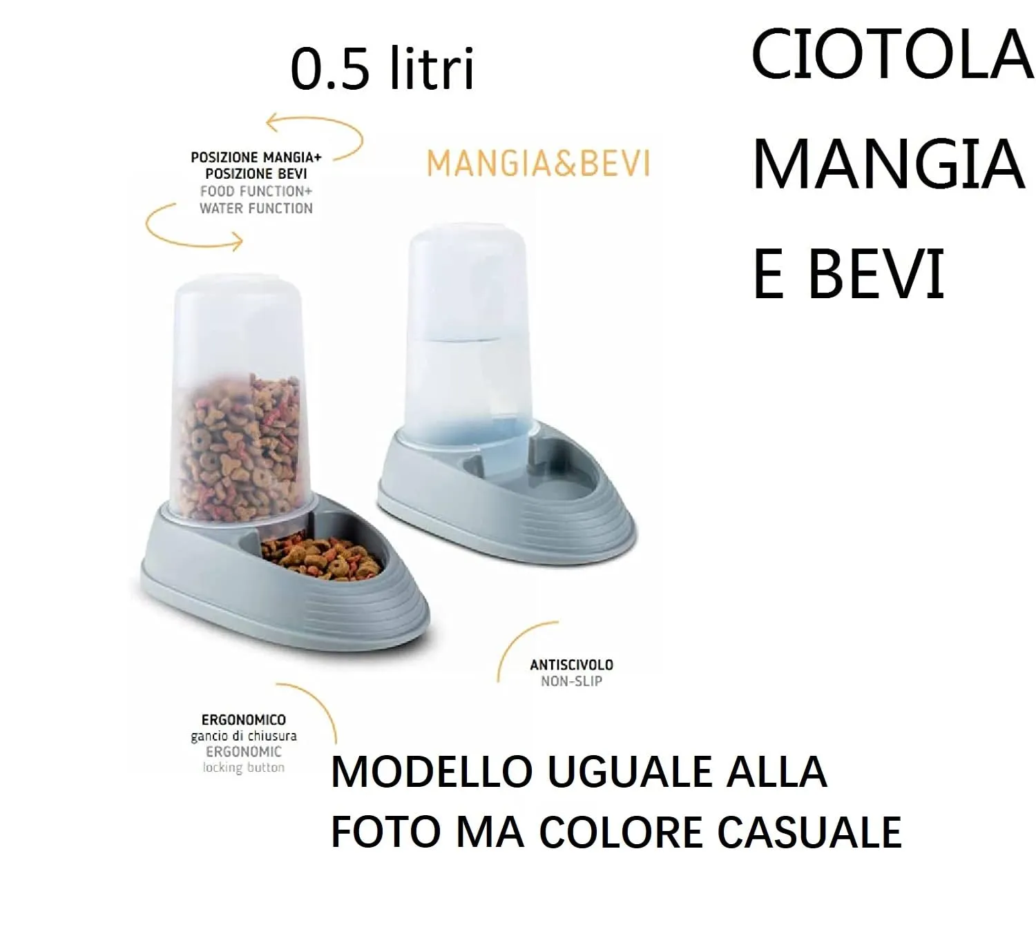 BPS Buena Pet Shop Lettiera Gatto Chiusa con Tappetino e 2 Ciotole, 54x39x40 cm - immagine 5
