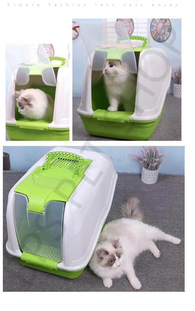 BPS Buena Pet Shop Lettiera Gatto Chiusa con Tappetino e 2 Ciotole, 54x39x40 cm - immagine 10