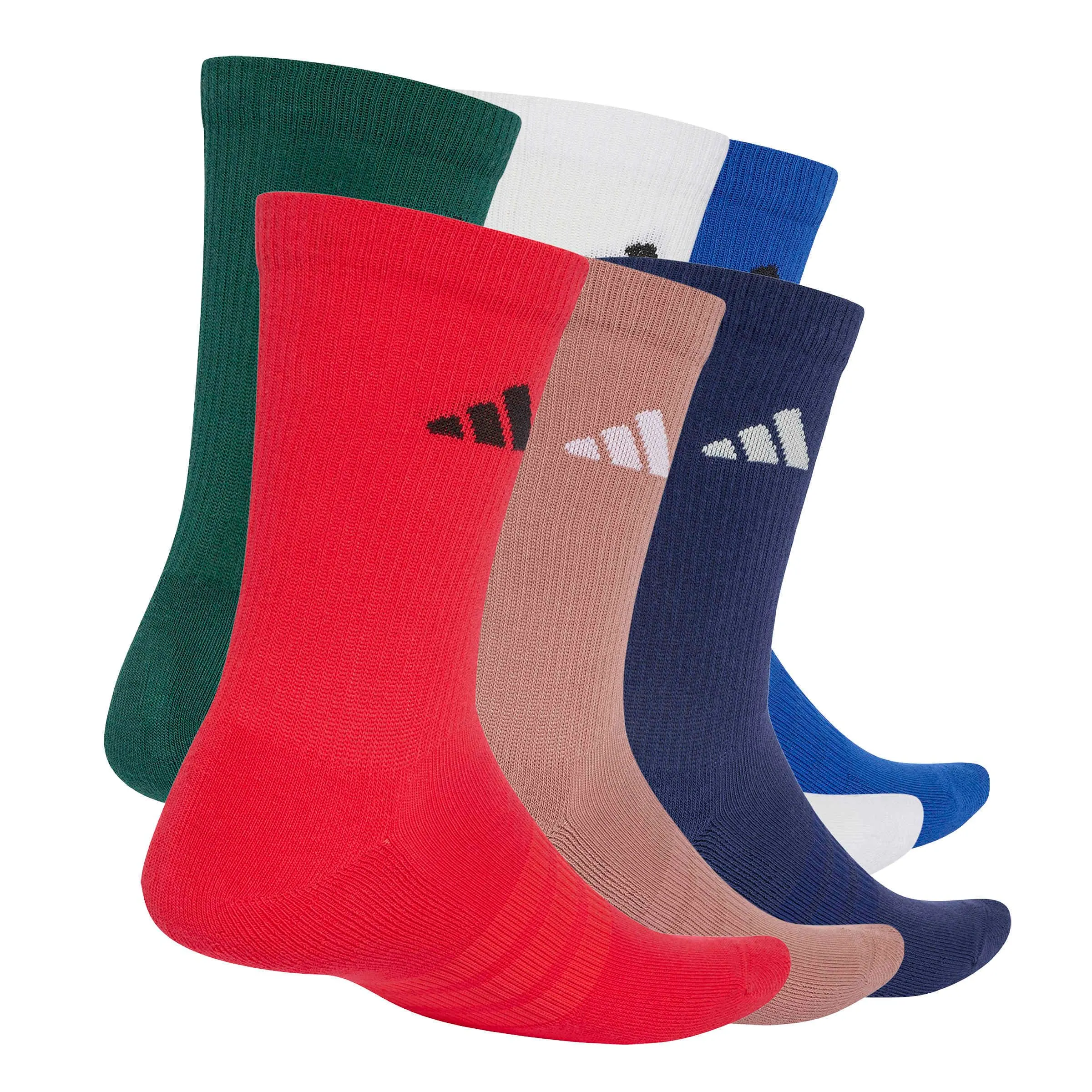 adidas Cushioned Crew Socks 6 Pair Pack, Team Royal Blue/Dark Blue/Warm Clay/Pure Ruby, S - immagine 3