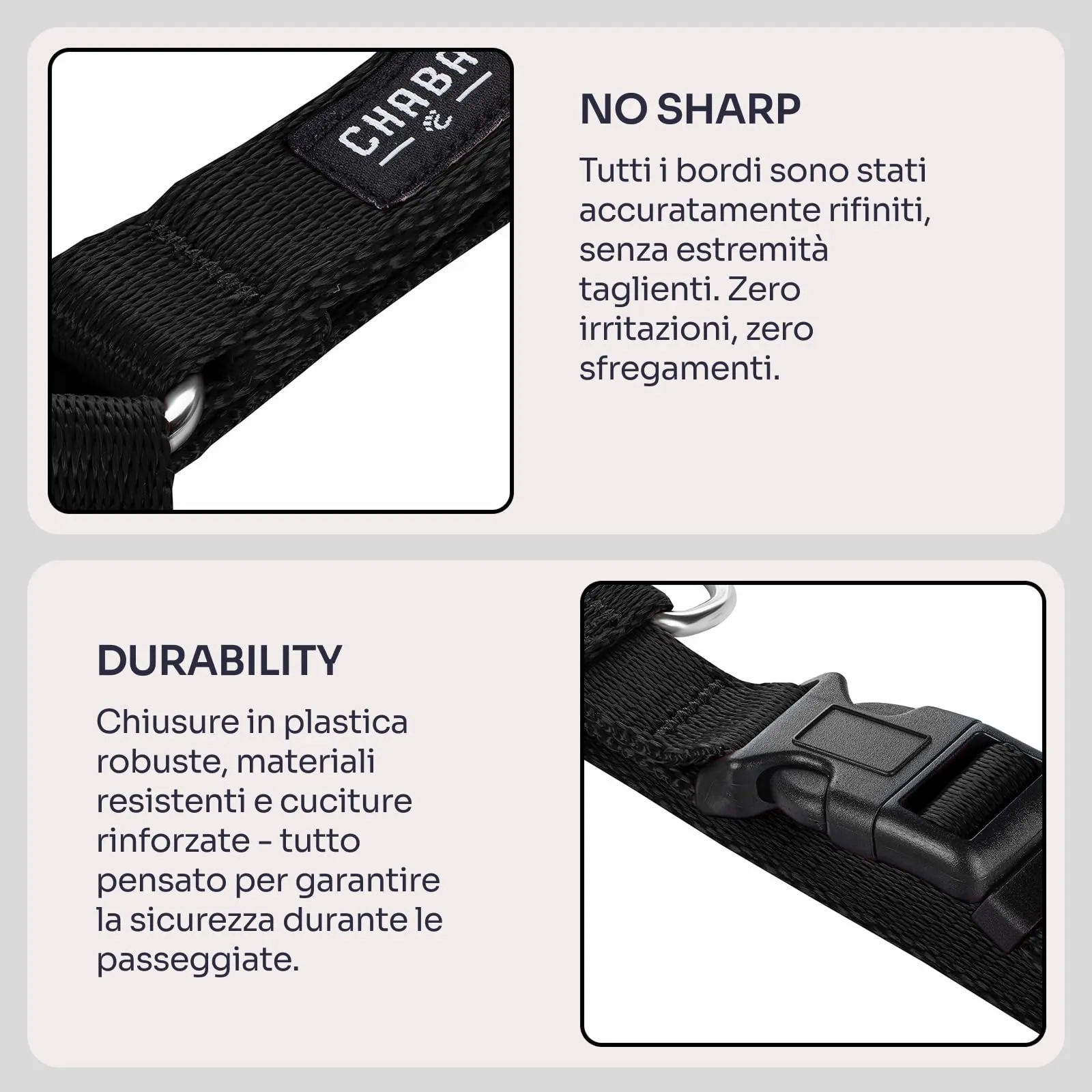 Chaba Guard Pettorina per cani taglia media, Nero - M - immagine 6