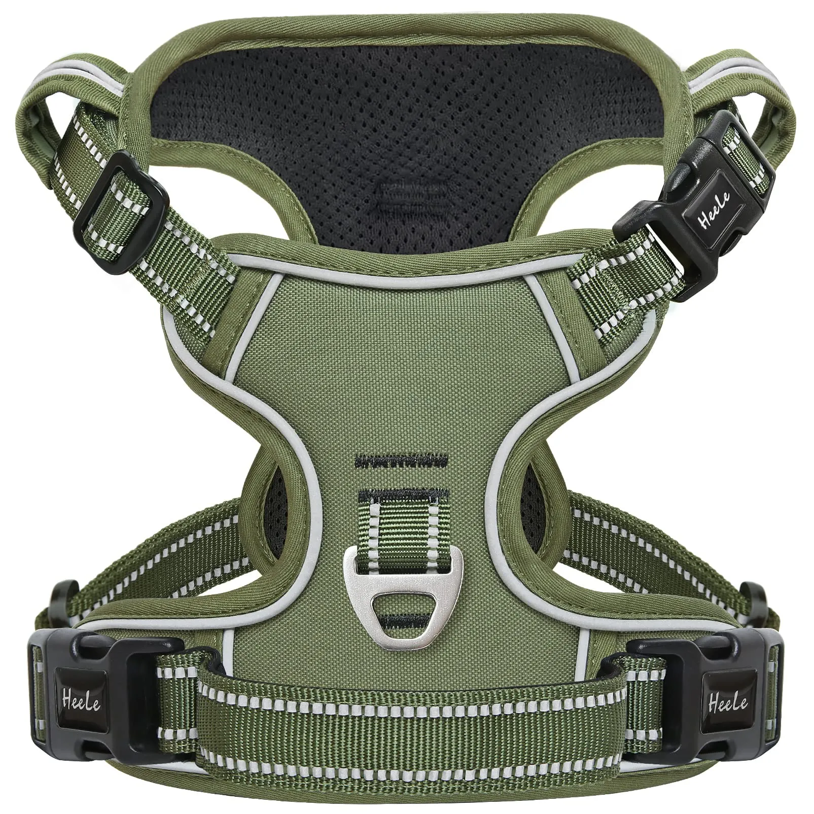 HEELE Imbracatura per Cani Anti-tiro Riflettente e Regolabile, Militare Verde XS - immagine 1