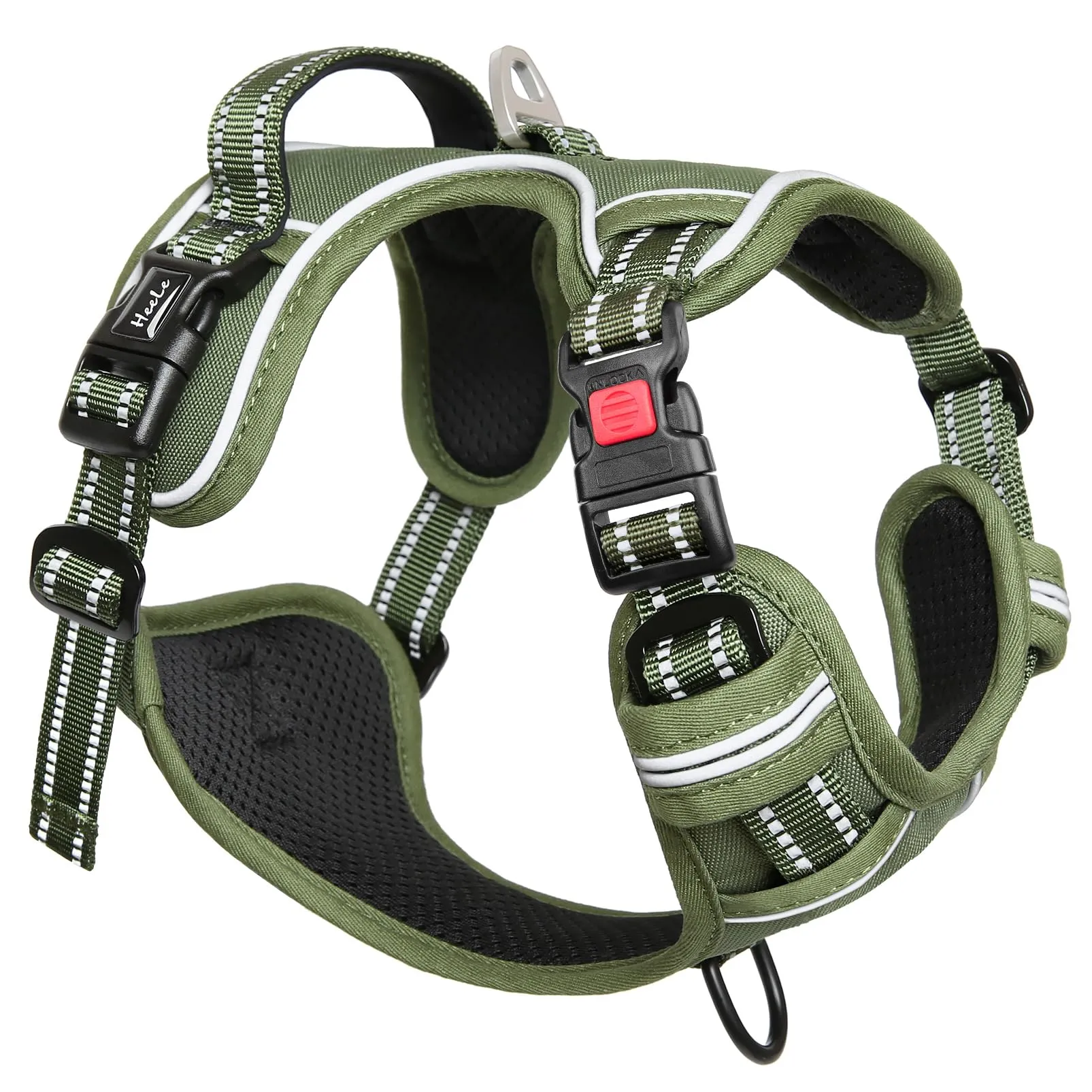 HEELE Pettorina Cane No-Pull Regolabile Riflettente, Verde-Serratura, XL - immagine 7