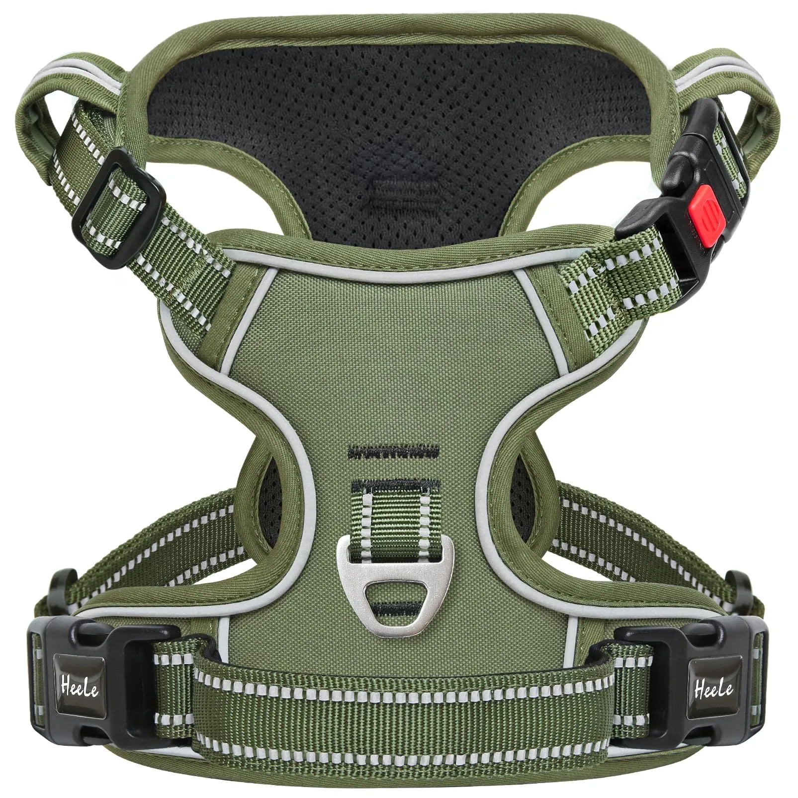 HEELE Pettorina Cane No-Pull Regolabile Riflettente, Verde-Serratura, L - immagine 1