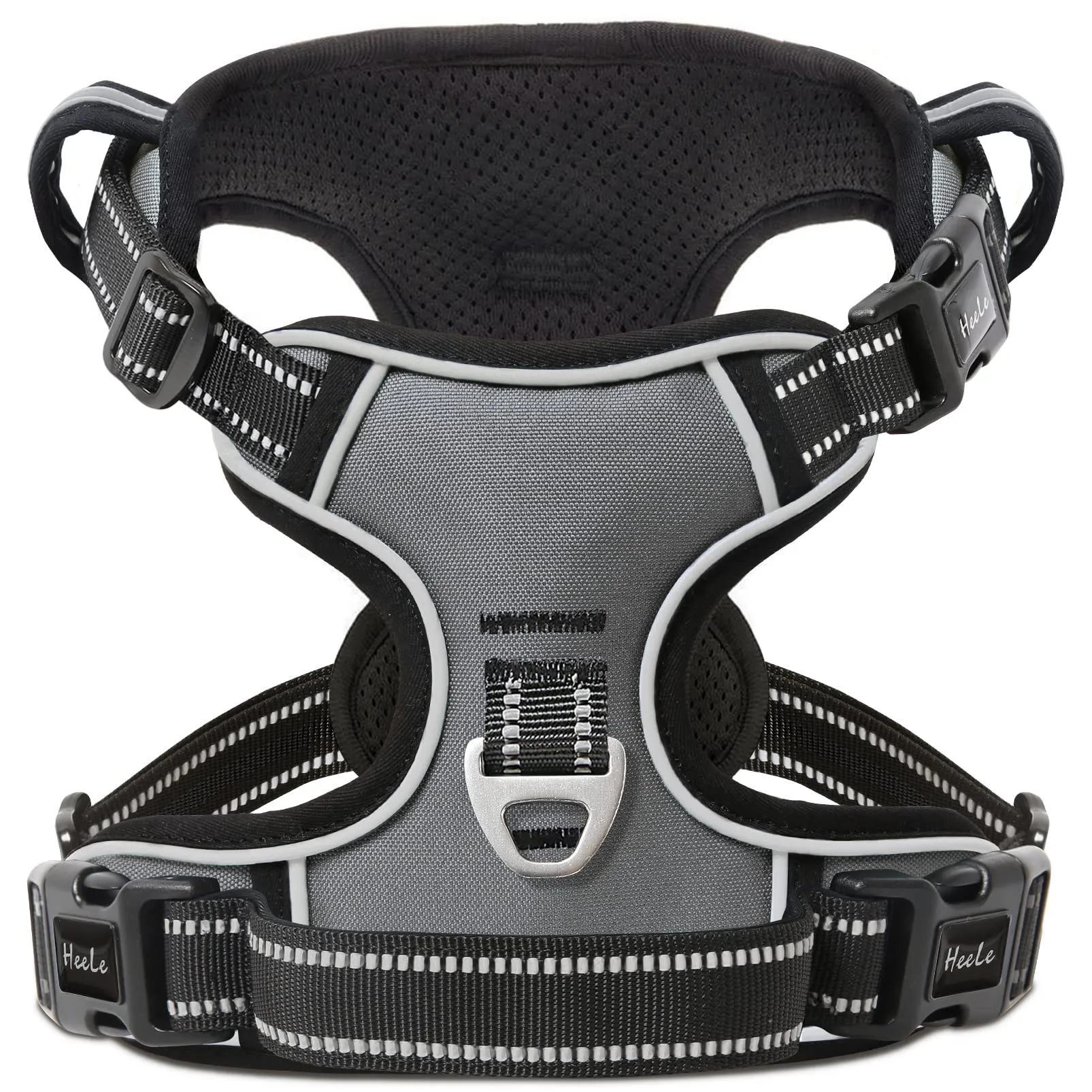 HEELE Pettorina Cane Anti-tiro Riflettente e Regolabile con Maniglia, Grigio XL - immagine 3