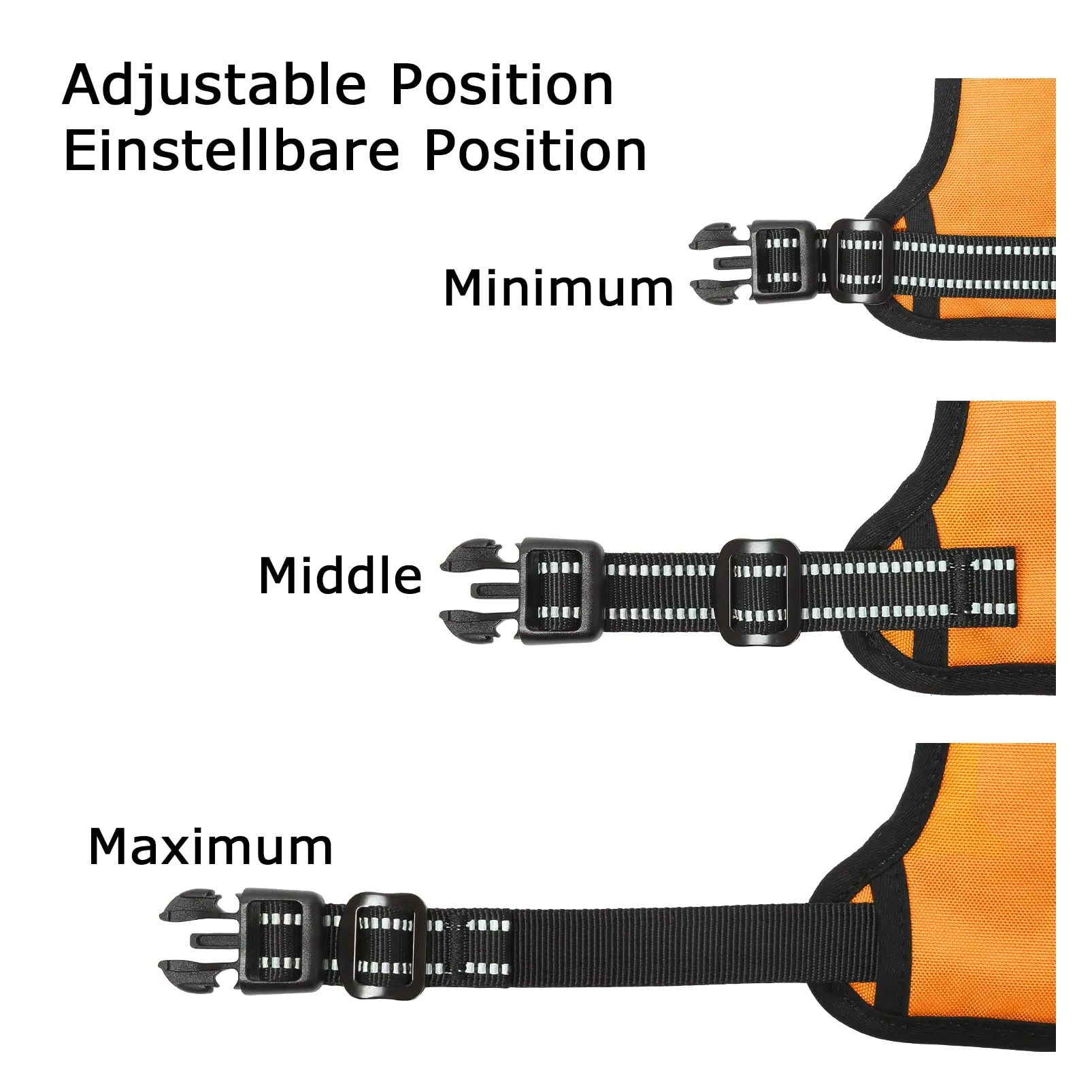 HEELE Pettorina Cane Anti-tiro Riflettente e Regolabile con Maniglia, Arancione XL - immagine 6
