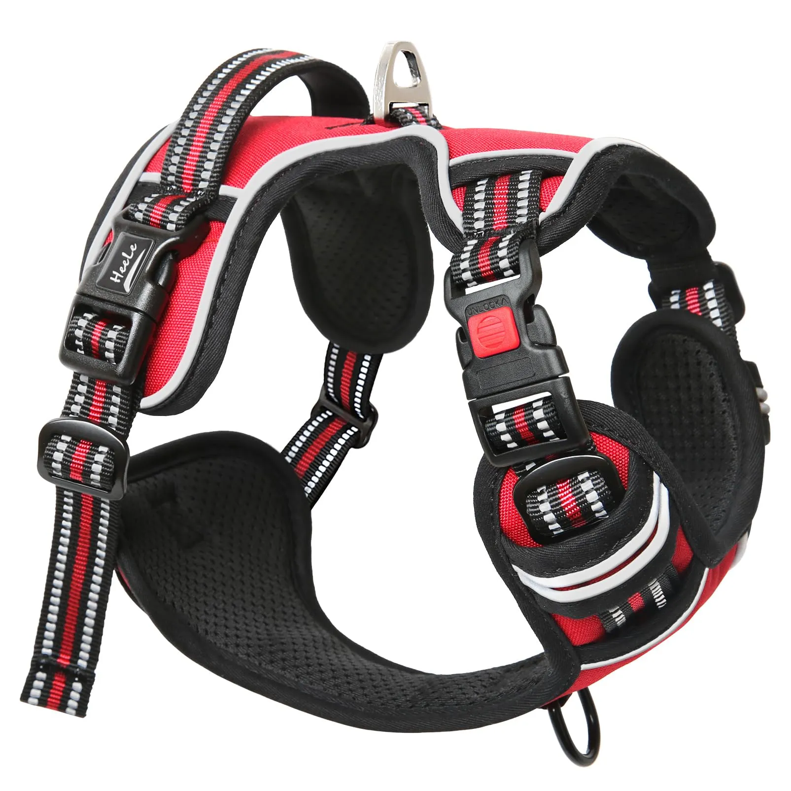 HEELE Pettorina per Cani No-Pull Regolabile e Riflettente, Rosso, M - immagine 8