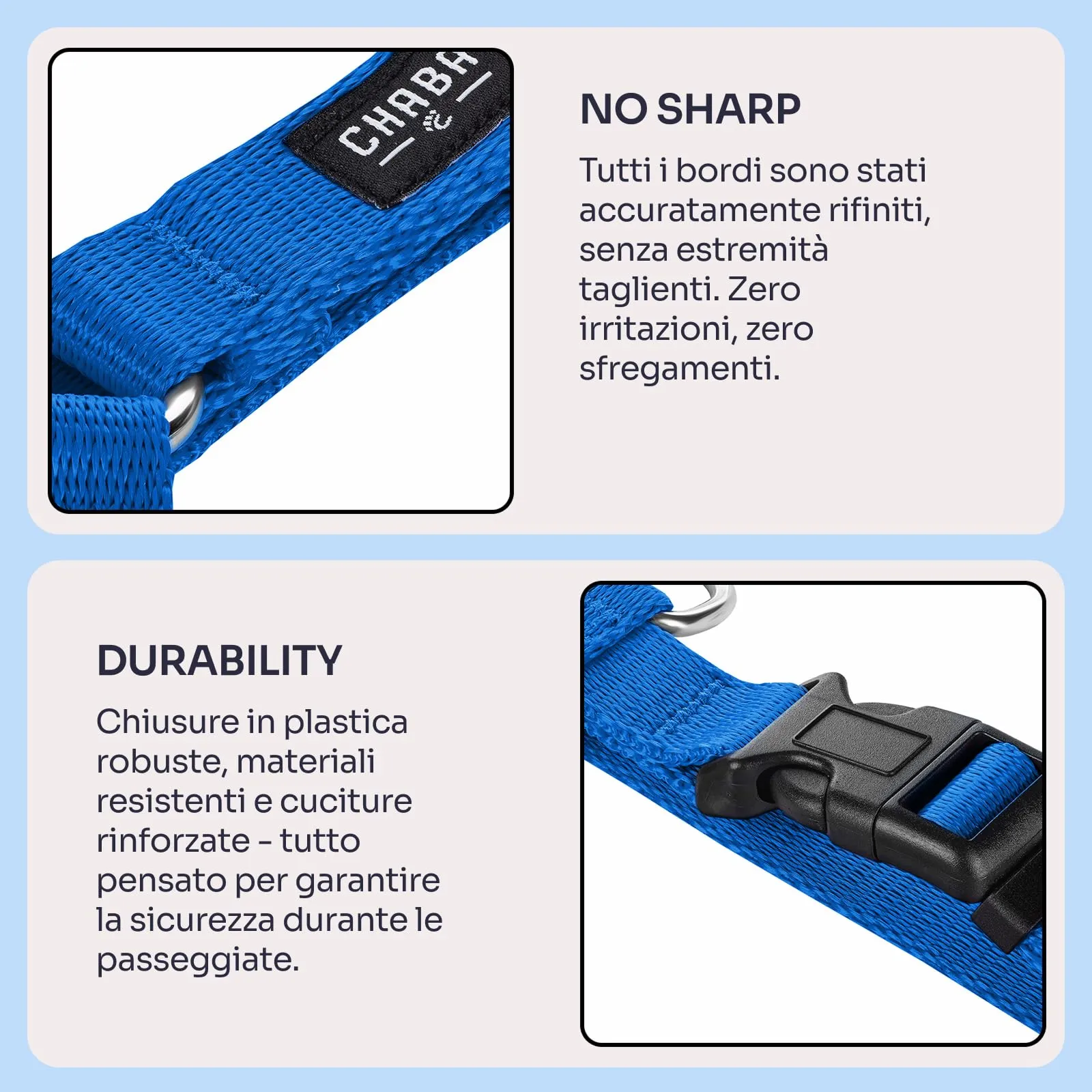 Chaba Guard Pettorina per cani, Regolabile, Blu - M - immagine 6