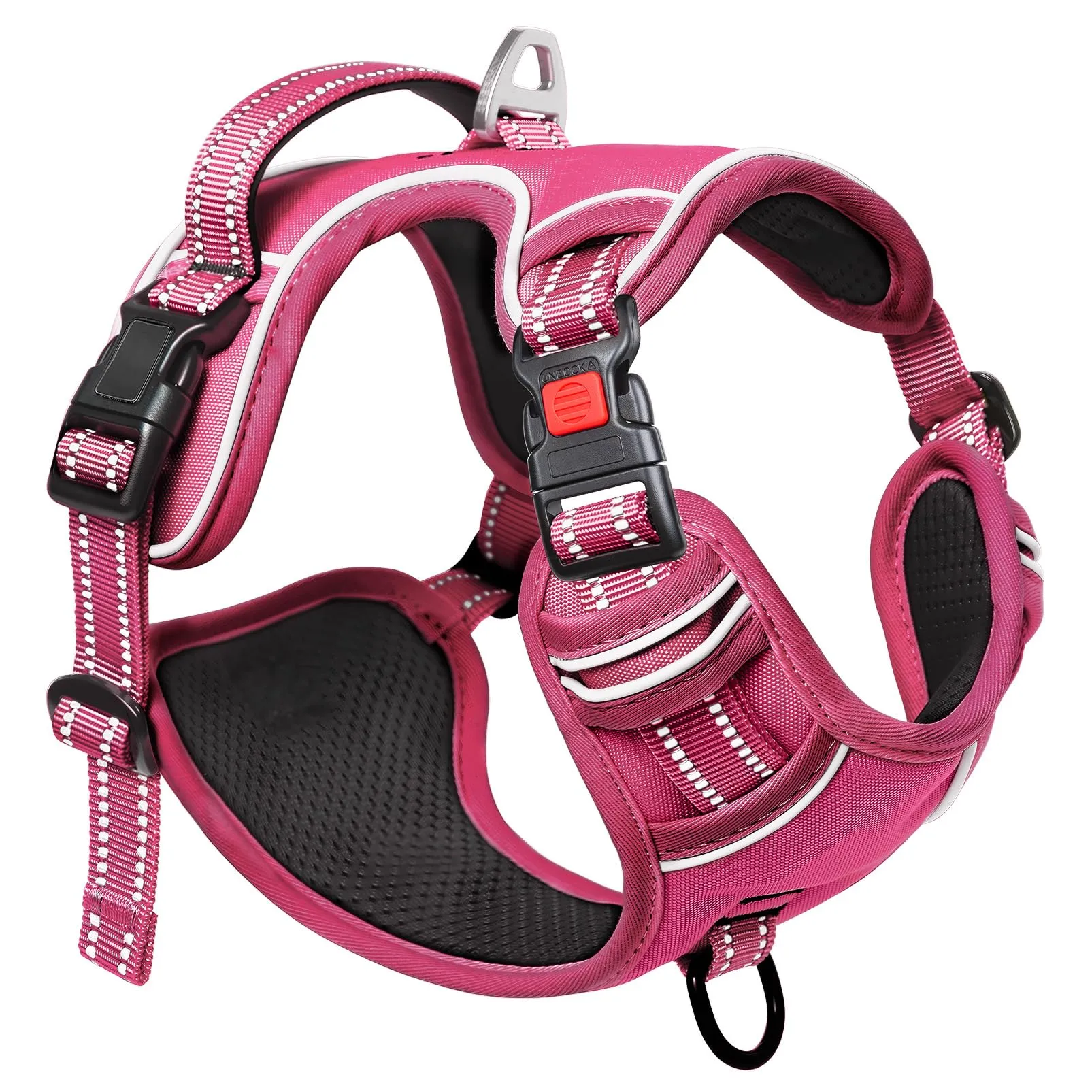 HEELE Pettorina per Cani da Corsa No-Pull, Regolabile e Riflettente, Fucsia, S - immagine 7