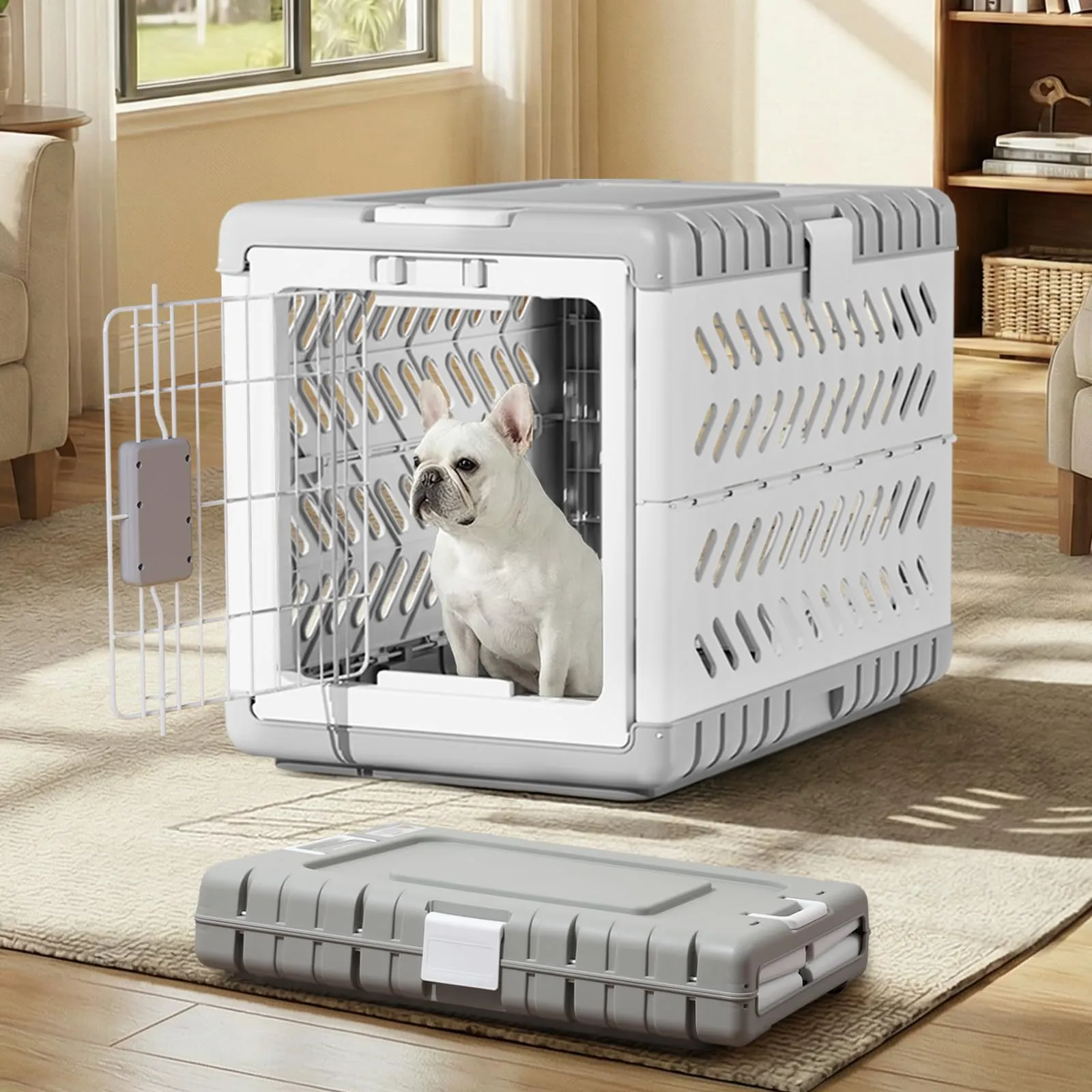 Gardner Pet Trasportino Pieghevole per Cani Media/Grande, 71x46x53cm, Grigio - immagine 1