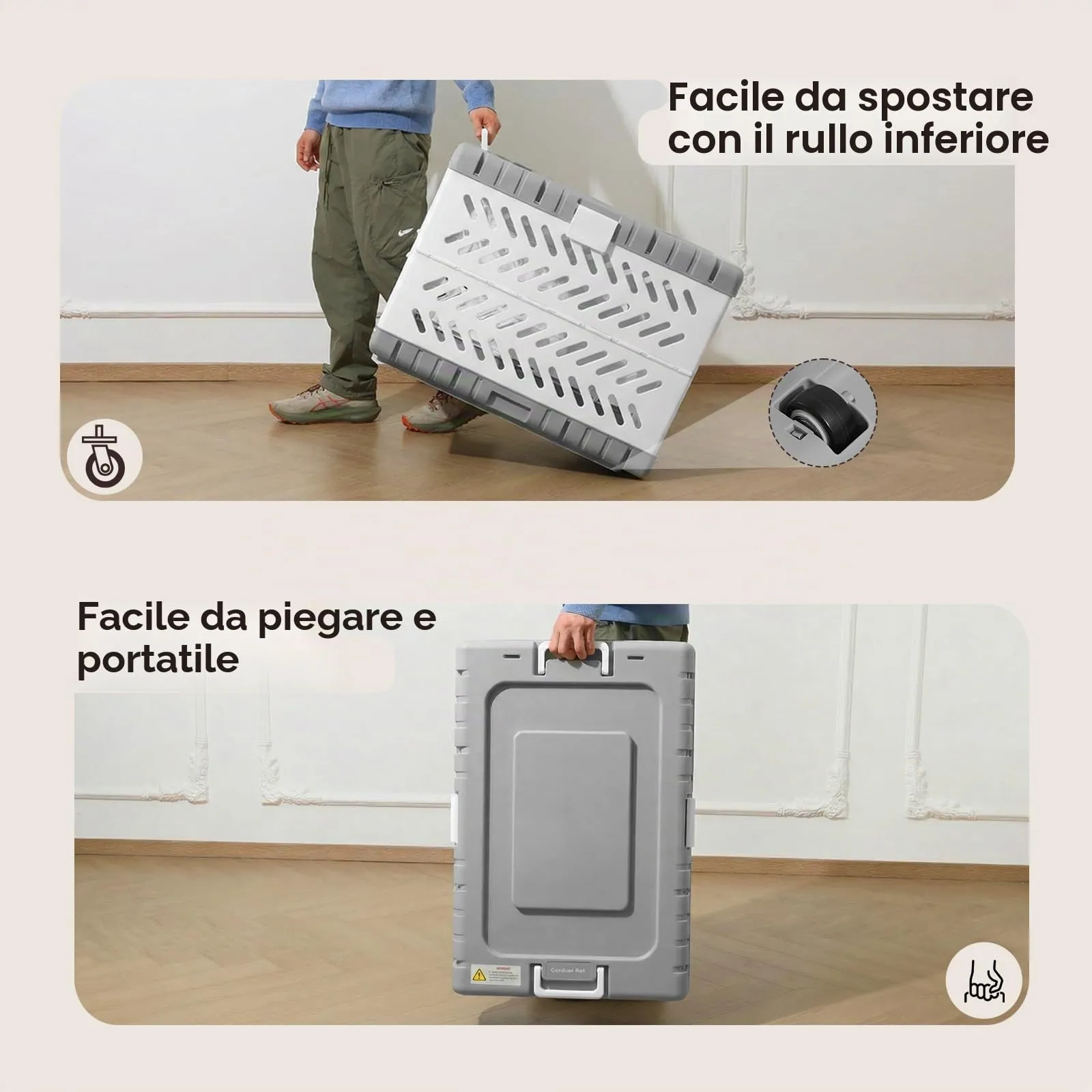 Gardner Pet Trasportino Pieghevole per Cani Media/Grande, 71x46x53cm, Grigio - immagine 4