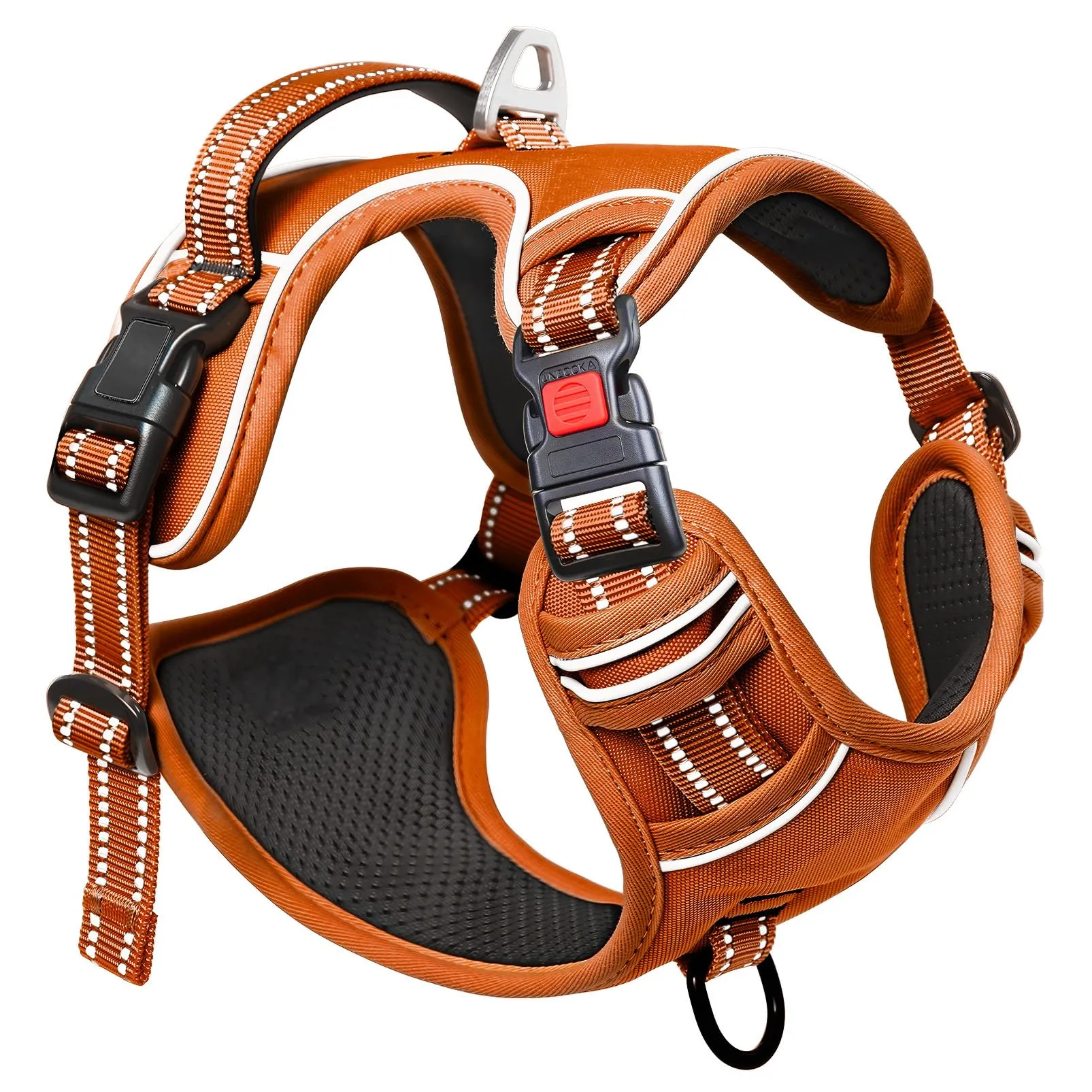 HEELE Pettorina per Cani da Corsa No-Pull Riflettente, Zucca Arancione, XL - immagine 2