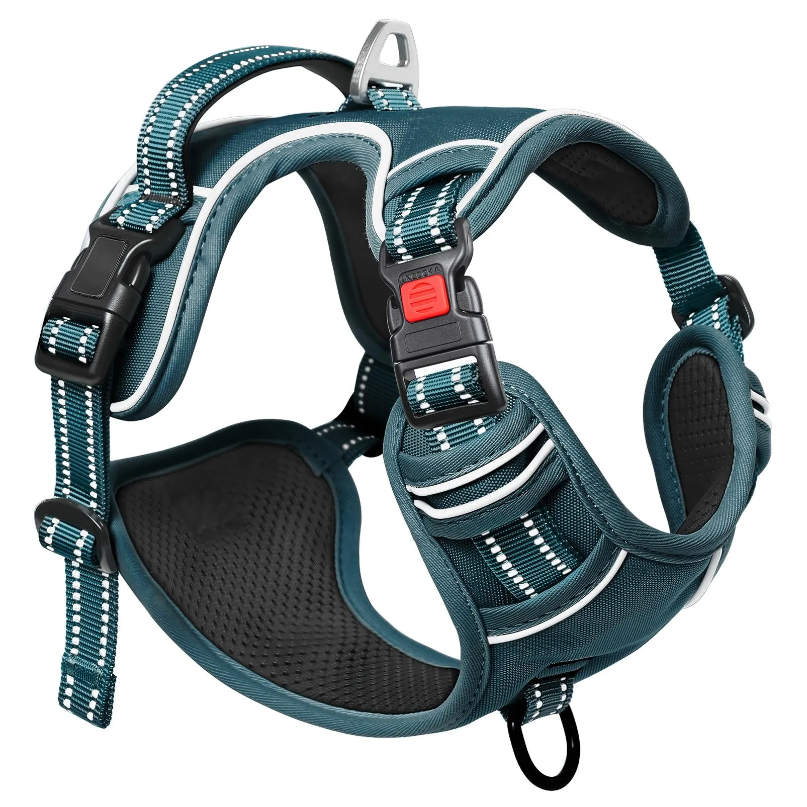 HEELE Pettorina per Cani da Corsa, Regolabile, Riflettente, No-Pull, Verde Scuro, XL - immagine 2
