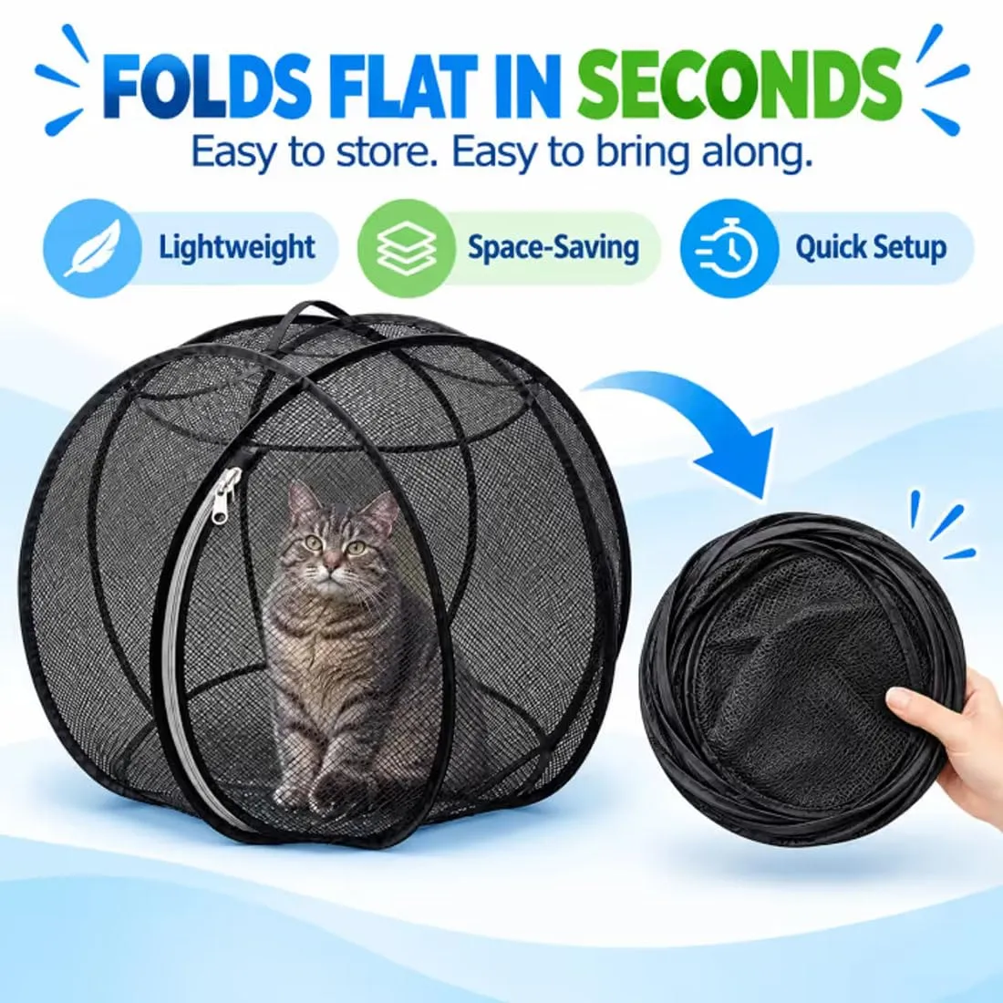 Panoramic Pop-Up Rolling Cat Playpen Ball - immagine 4