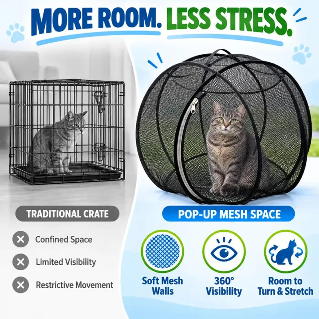 Panoramic Pop-Up Rolling Cat Playpen Ball - immagine 5
