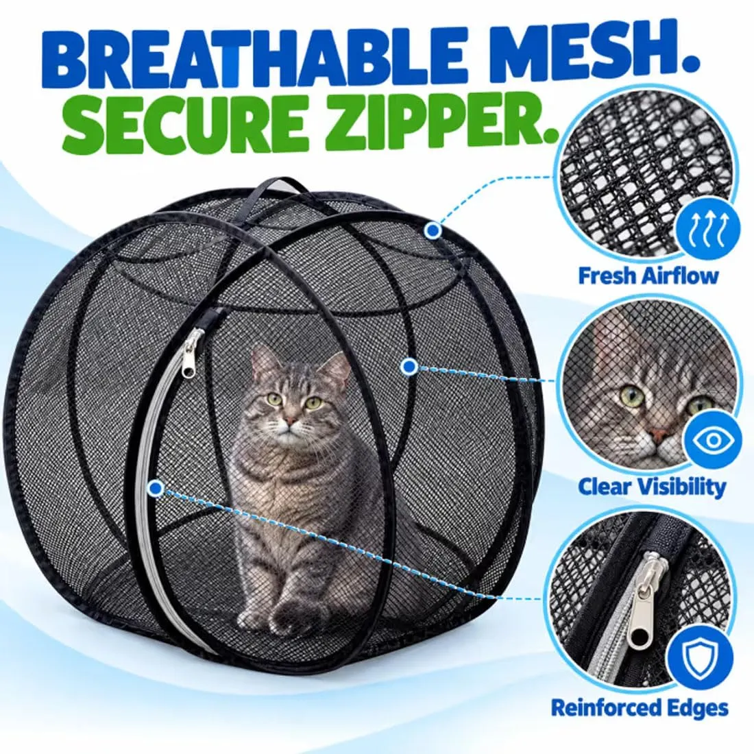 Panoramic Pop-Up Rolling Cat Playpen Ball - immagine 7