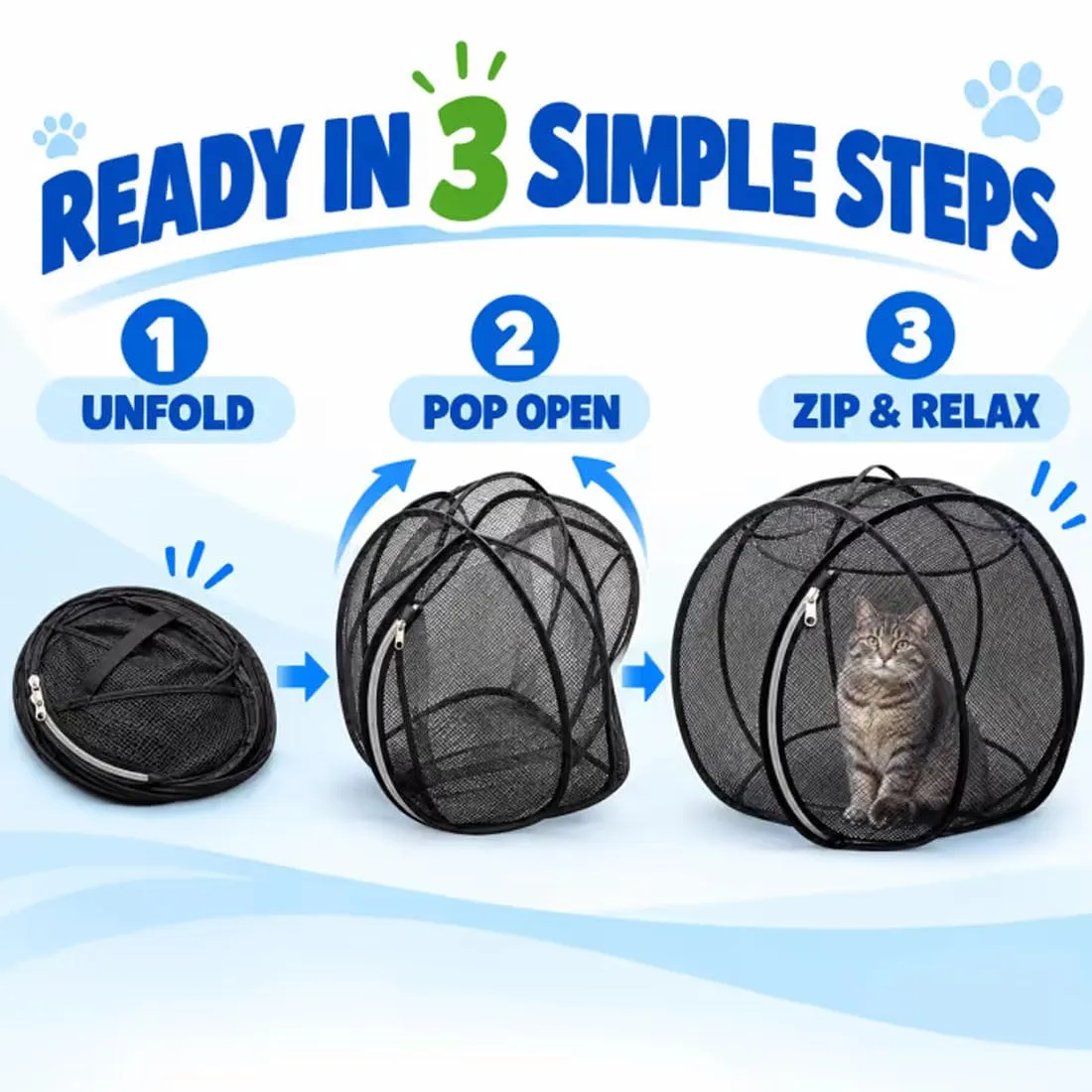Panoramic Pop-Up Rolling Cat Playpen Ball - immagine 8