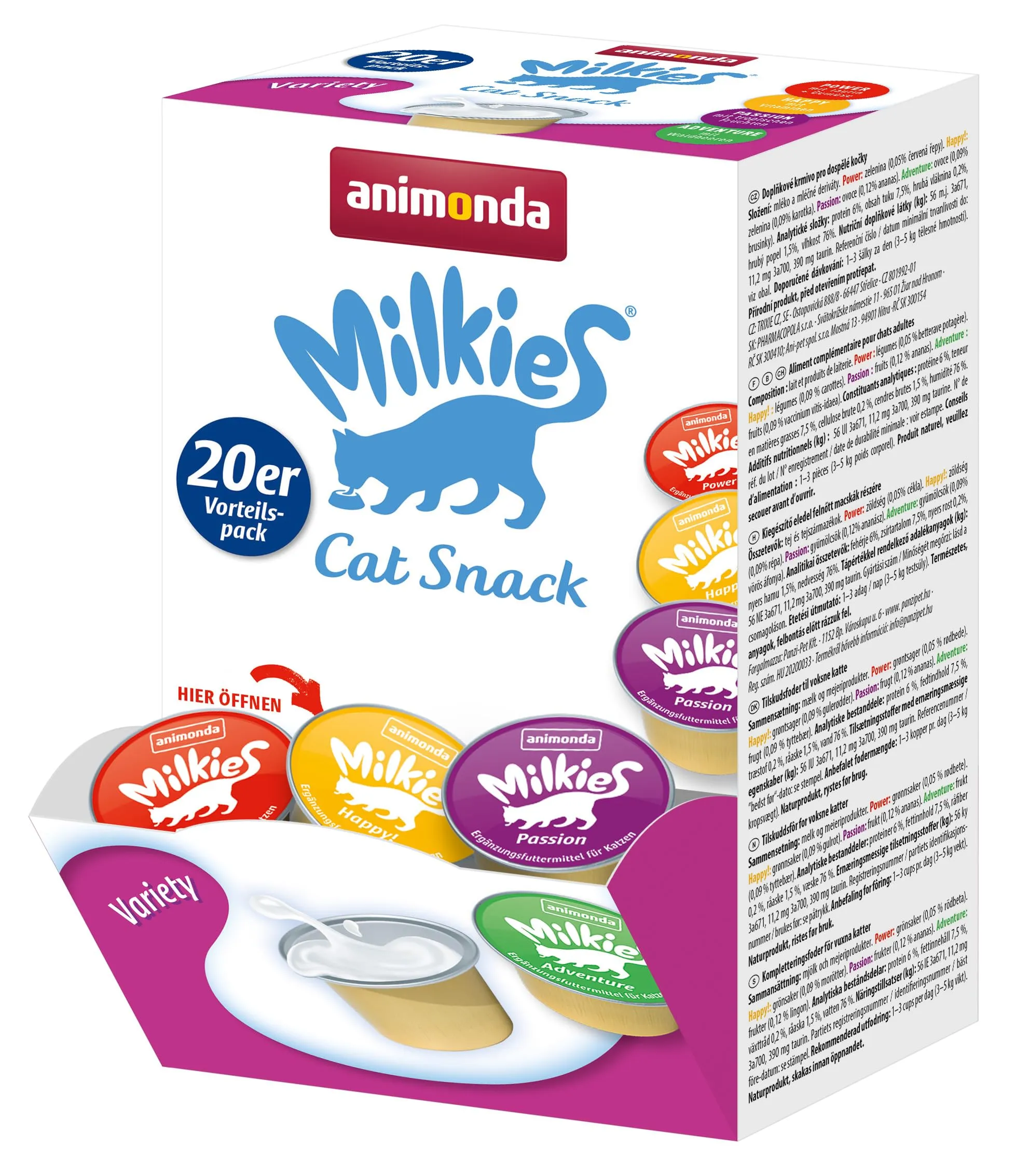 Animonda Milkies Power Latte per Gatti Variety, 4 x 20 capsule da 15 g - immagine 1
