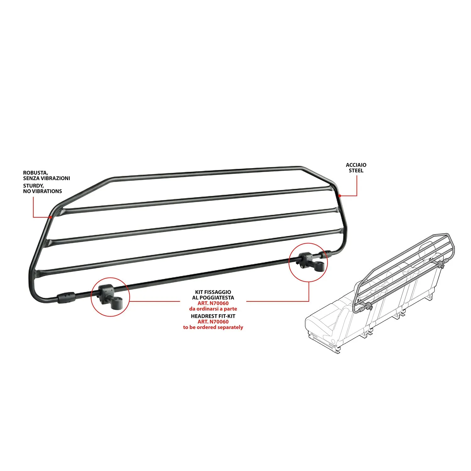 Nordrive N70056 Premium-Guard Griglia Divisoria in Acciaio Type 6 - 1180x380 mm - immagine 7