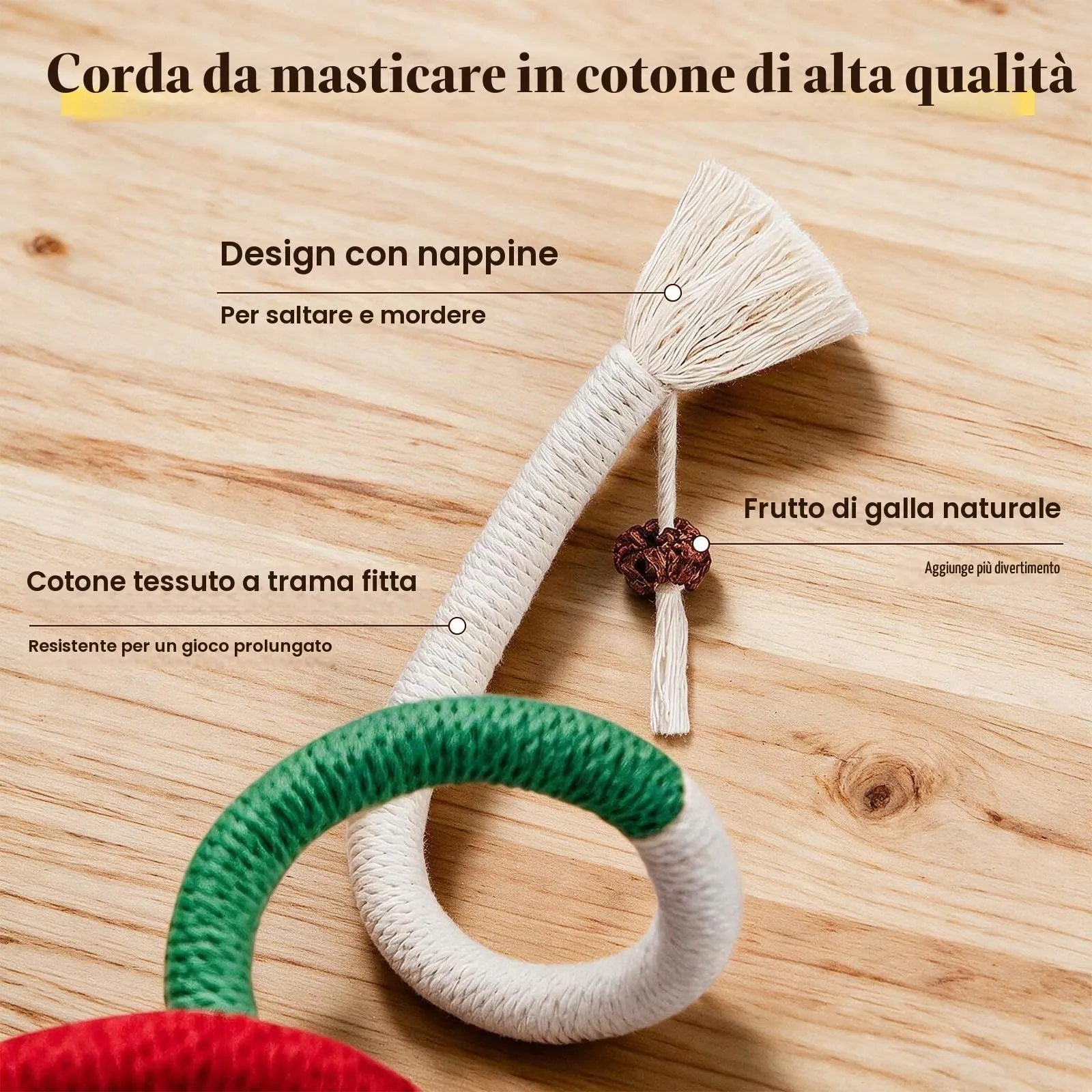 Aidiyapet Giochi per Gatti, 3 Corde da Masticare e 3 Bastoncini Matatabi per Pulizia Denti - immagine 3
