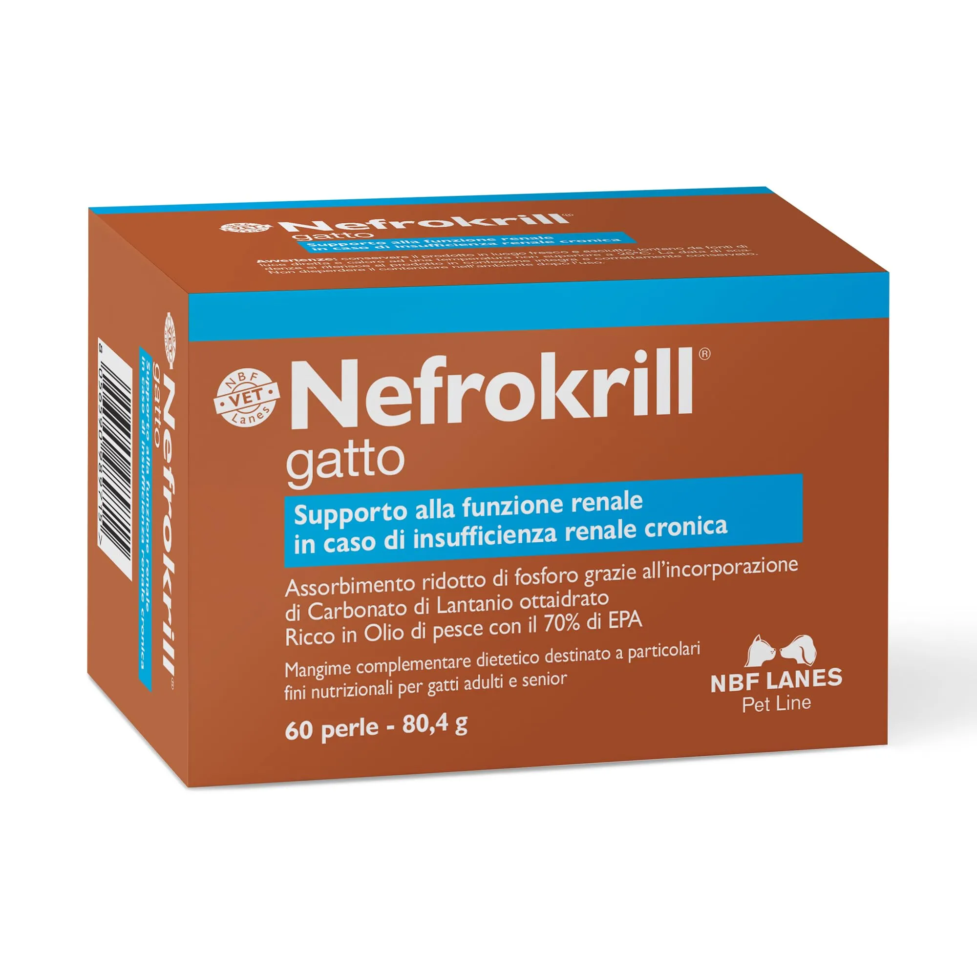NBF Lanes Nefrokrill Gatto, 60 Perle Softgel - immagine 1