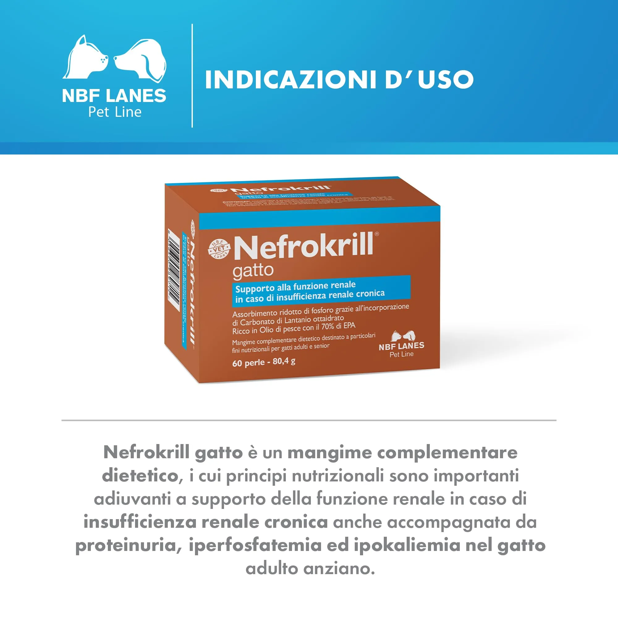 NBF Lanes Nefrokrill Gatto, 60 Perle Softgel - immagine 3