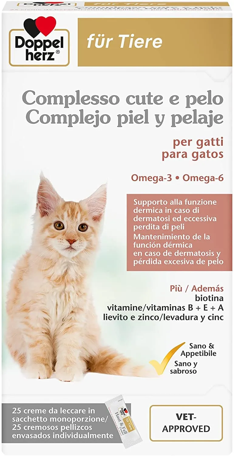 Doppelherz Complesso Cute e Pelo per Gatti, 25 Monoporzioni - immagine 1