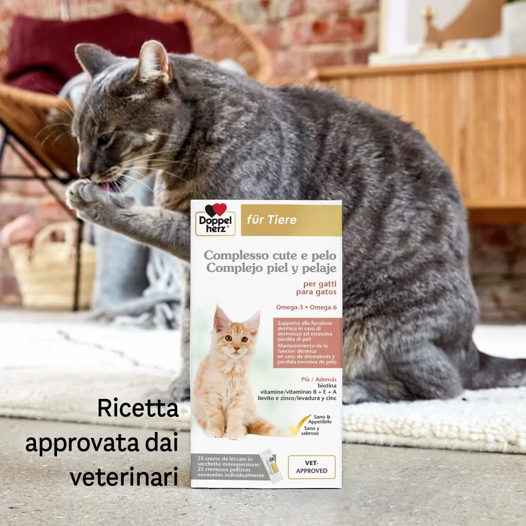 Doppelherz Complesso Cute e Pelo per Gatti, 25 Monoporzioni - immagine 3