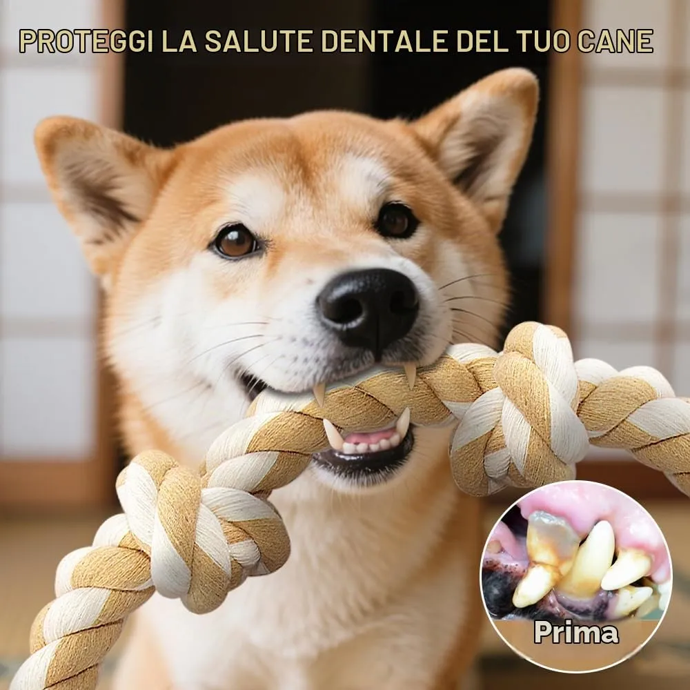 Ycozy Giocattolo in Corda per Cani di Taglia Media e Piccola, 66 cm, 4 Nodi - immagine 5