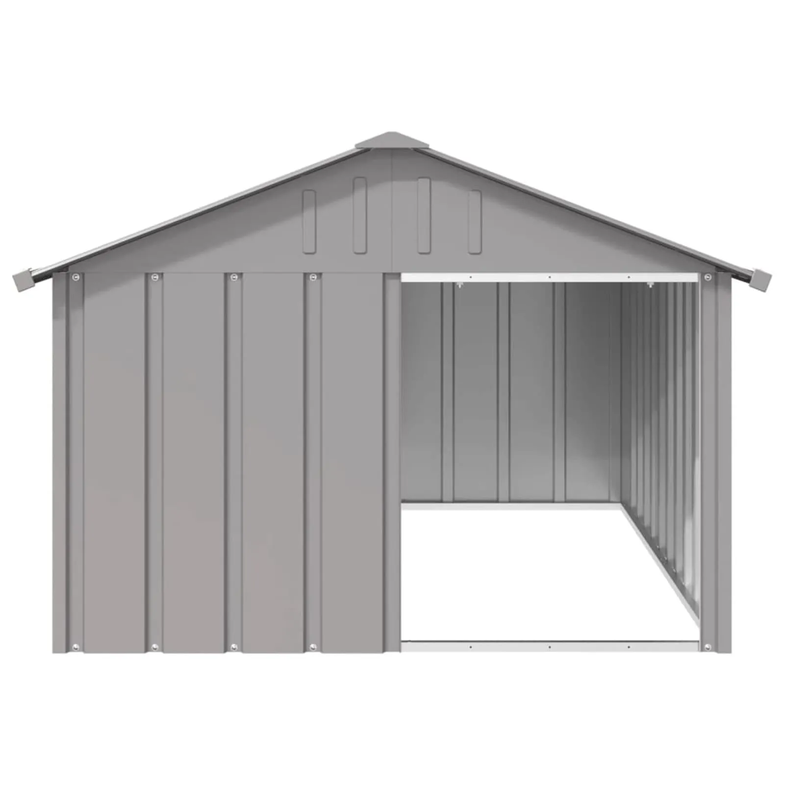 IKAYAA Recinto per Cani da Esterno in Acciaio Zincato, Grigio, 116.5 x 153 x 81.5 cm - immagine 2