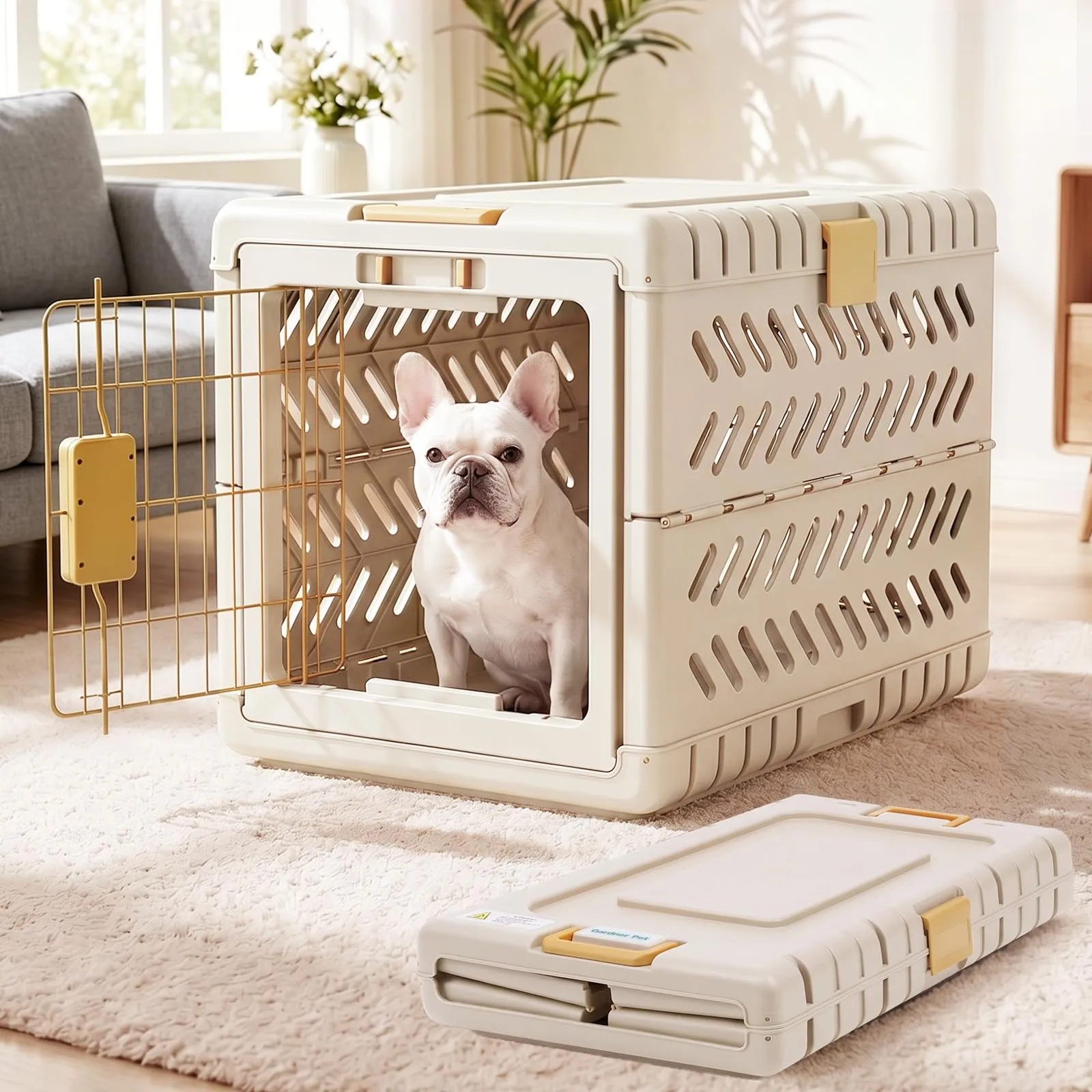Gardner Pet Trasportino Pieghevole per Cani Media/Grande, 71x46x53cm, Marrone - immagine 1