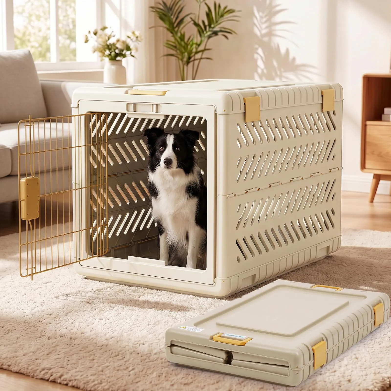 Gardner Pet Trasportino Pieghevole Cani Extra Large, 92x58x65cm, Marrone - immagine 1