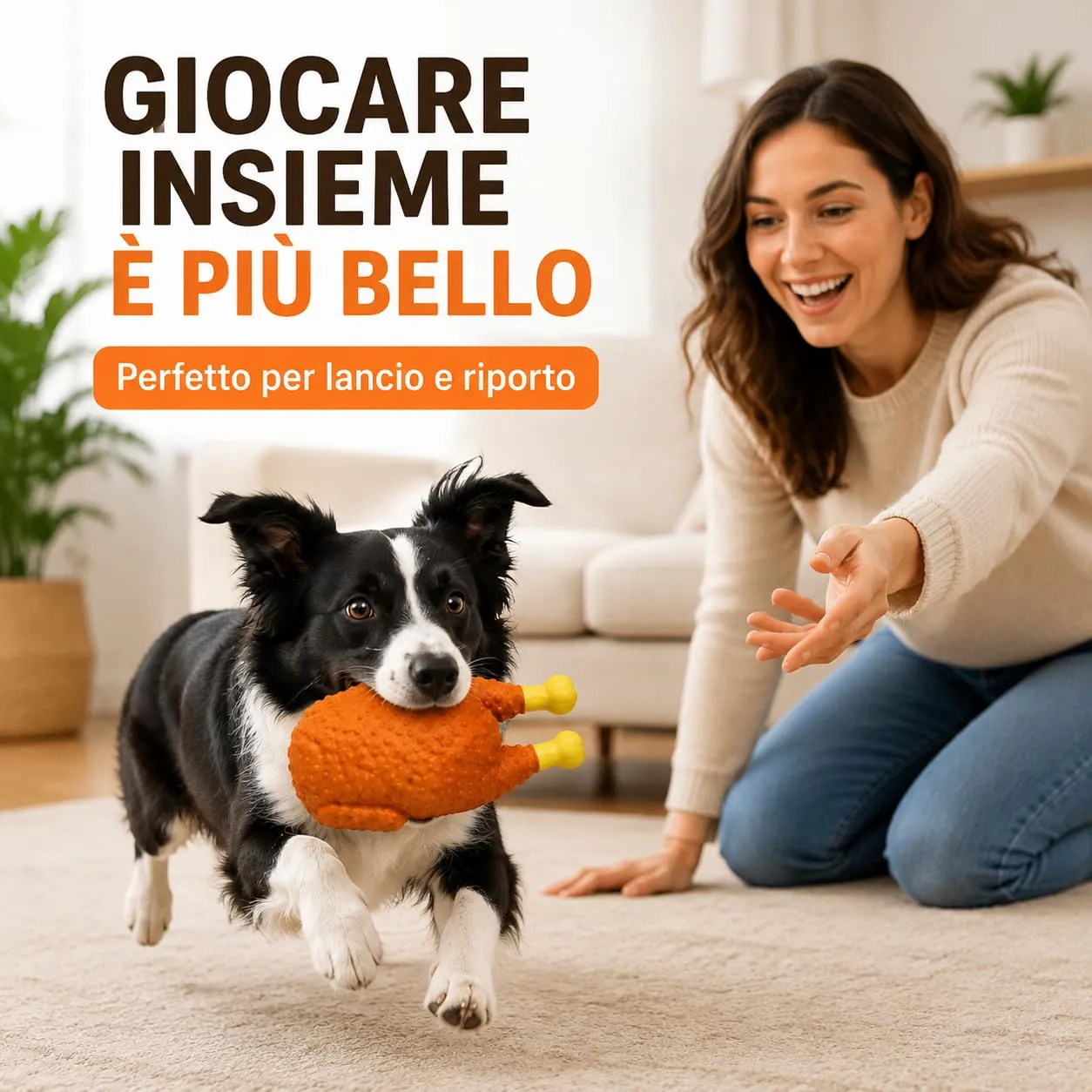 Seta Pet Pollo Arrosto Giocattolo per Cani con Squeaker, 15 x 7,5 cm, 65g - immagine 6