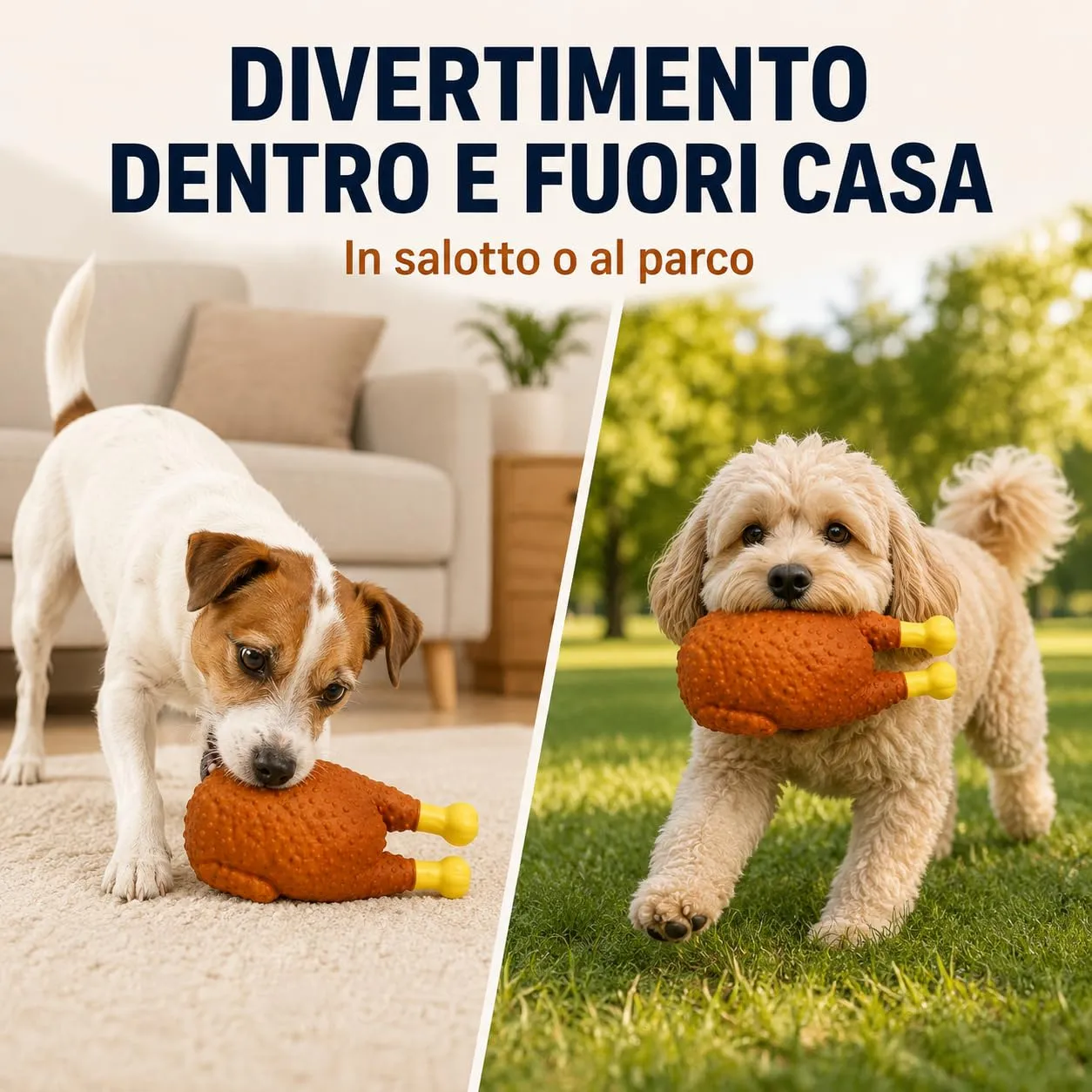 Seta Pet Pollo Arrosto Giocattolo per Cani con Squeaker, 15 x 7,5 cm, 65g - immagine 7