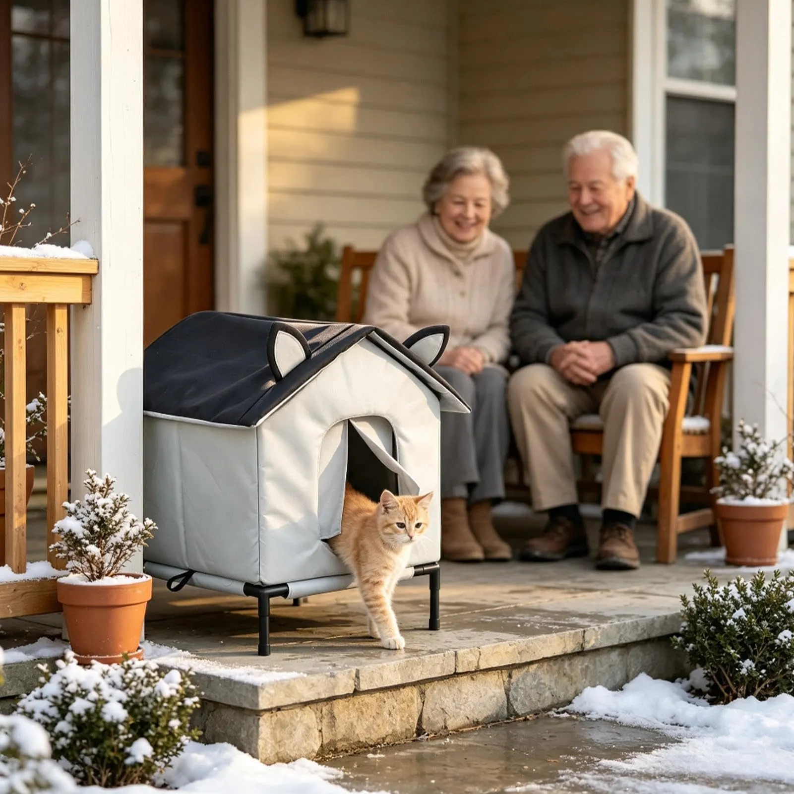 Caowzz Casa Per Gatti Da Esterno Impermeabile e Rifugio Per Cani - immagine 2