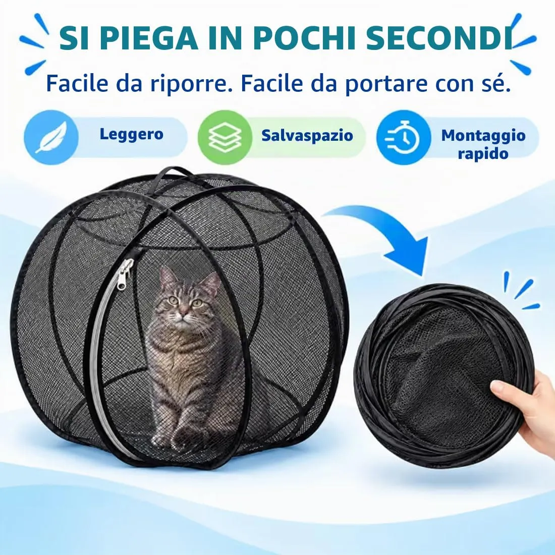 Panoramic Pop-Up Rolling Cat Playpen Ball - immagine 4